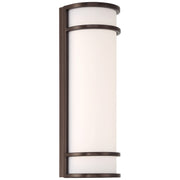 Cove Dual Voltage 18" LED Outdoor Wall Sconce, Bronze Finish, Emergency Backup - Bees Lighting