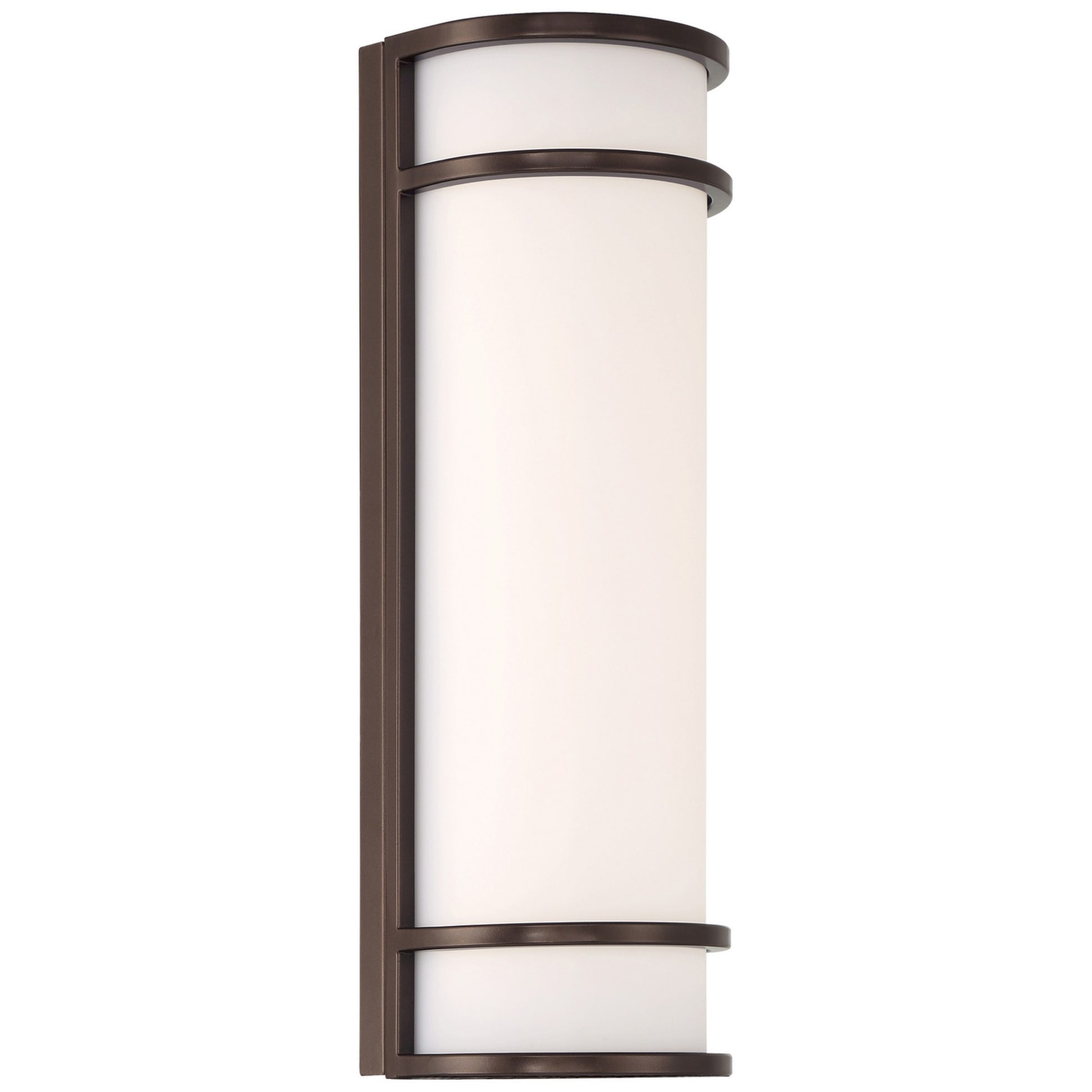 Cove Dual Voltage 18" LED Outdoor Wall Sconce, Bronze Finish, Emergency Backup - Bees Lighting