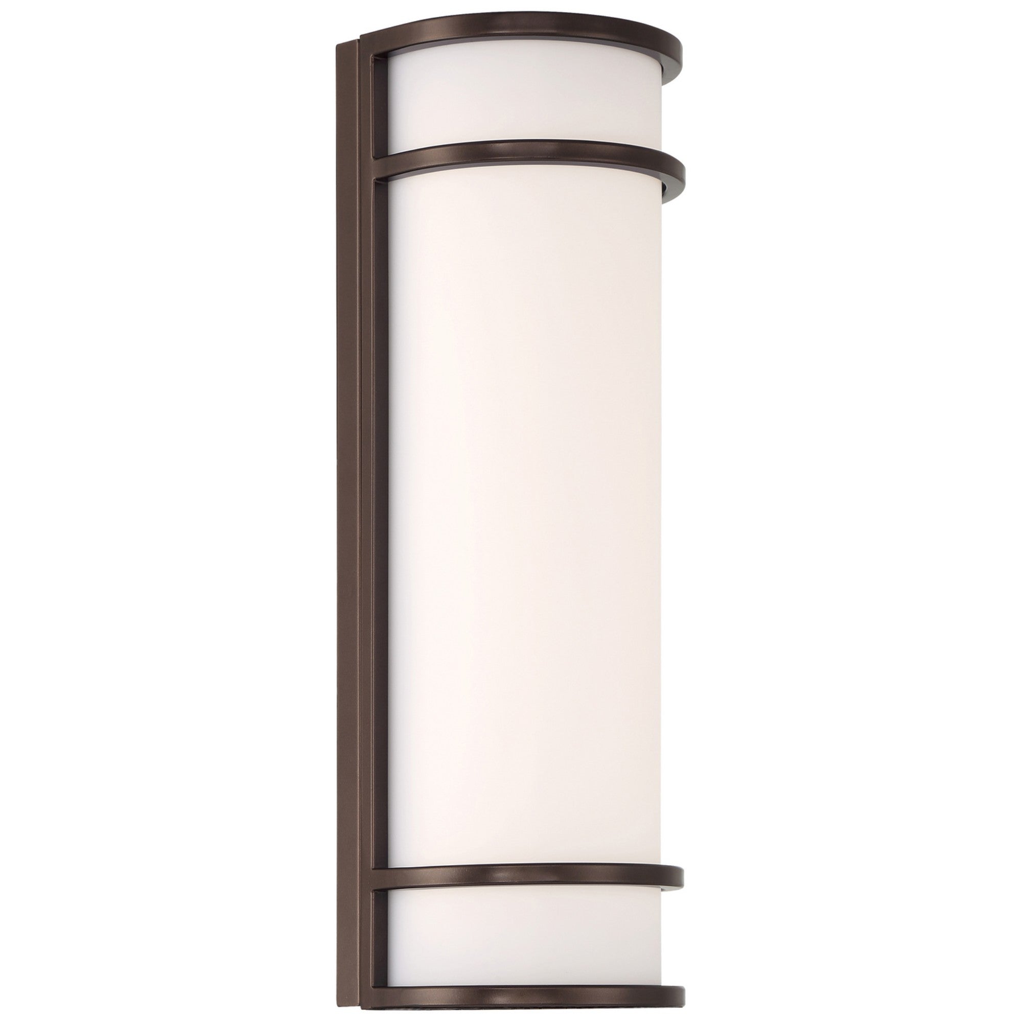 Cove Dual Voltage 18" LED Outdoor Wall Sconce, Bronze Finish, Emergency Backup - Bees Lighting