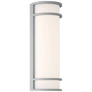 Cove Dual Voltage 18" LED Outdoor Wall Sconce, Satin Finish, Emergency Backup - Bees Lighting