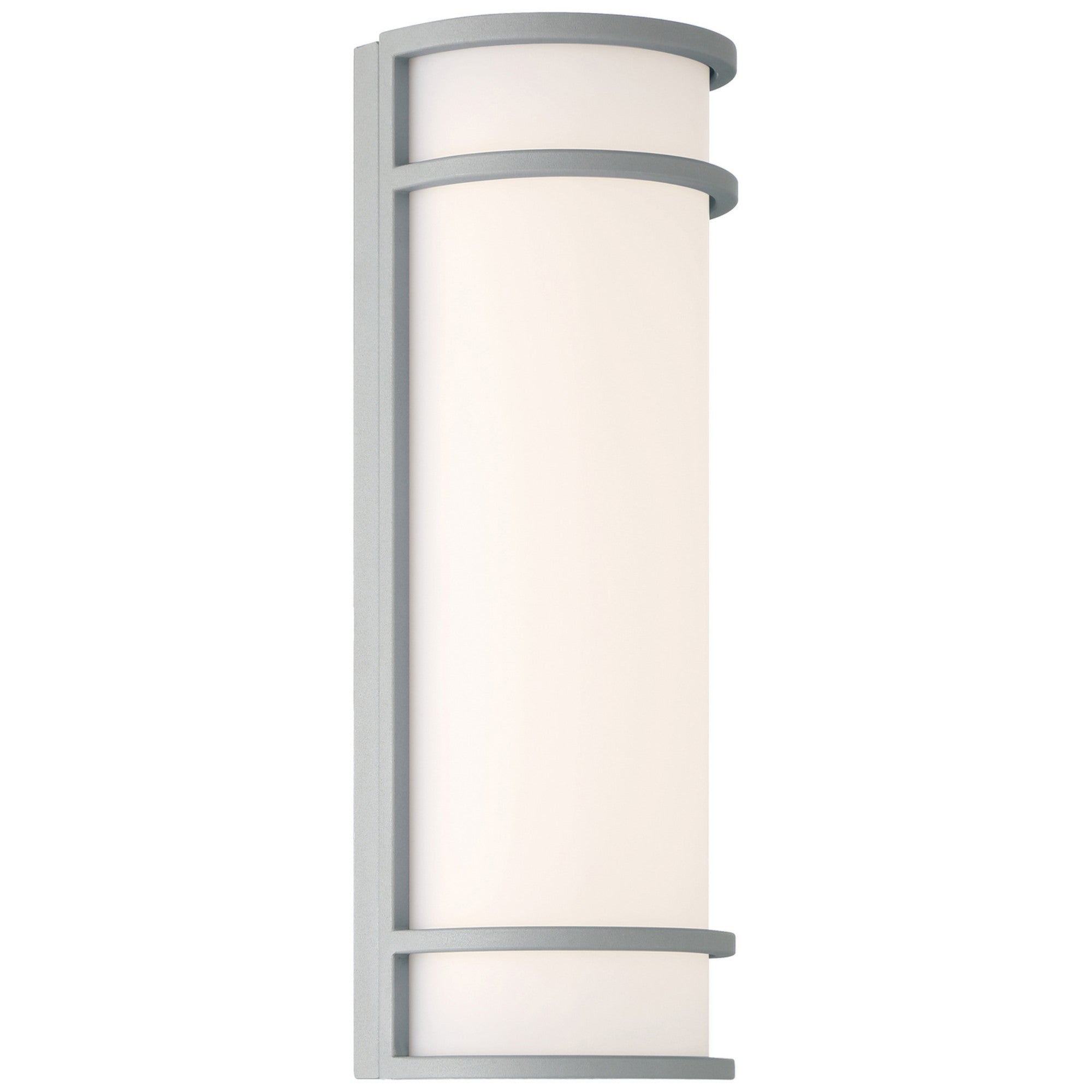 Cove Dual Voltage 18" LED Outdoor Wall Sconce, Satin Finish, Emergency Backup - Bees Lighting