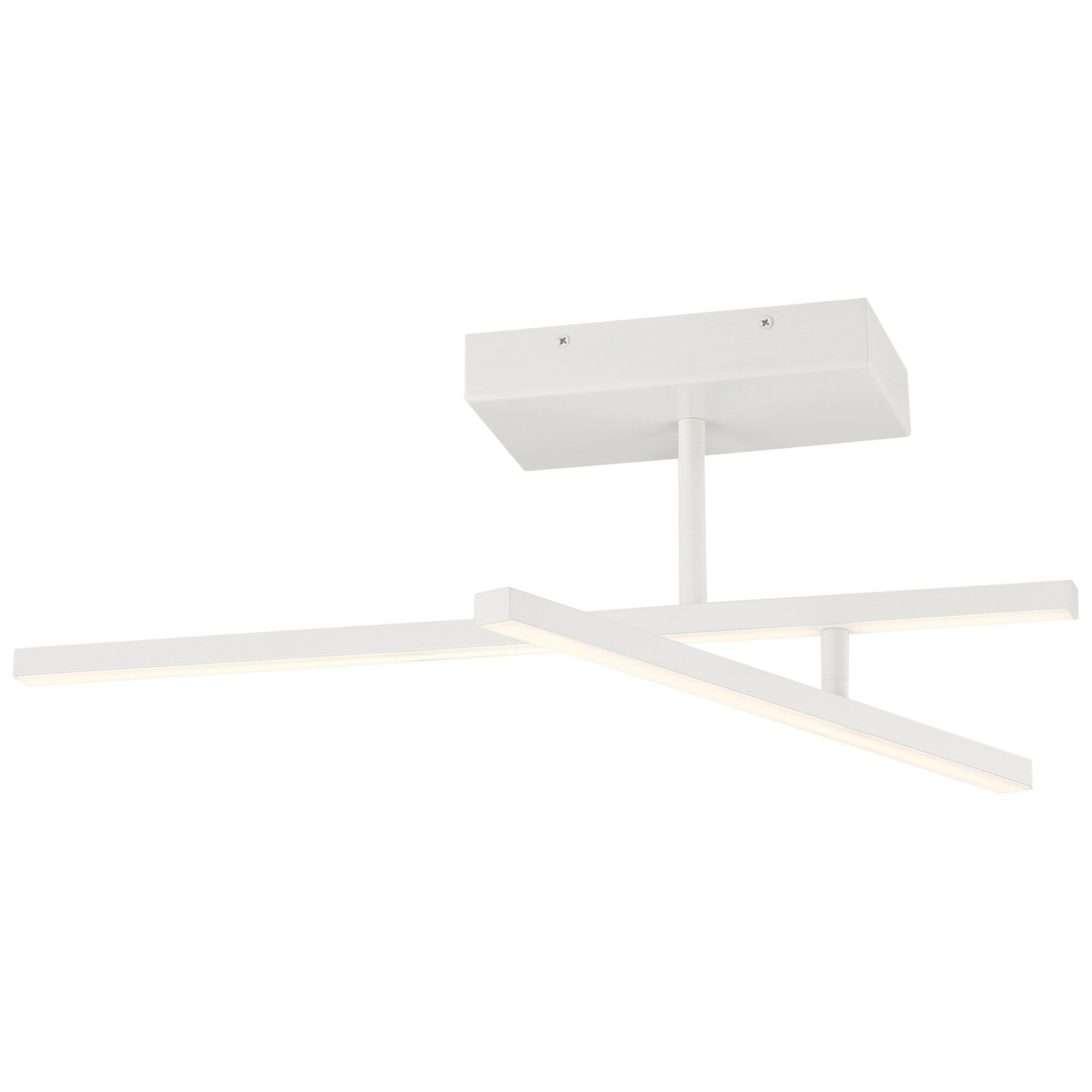 Duo 27" LED Semi-Flush Mount, Matte White Finish - Bees Lighting
