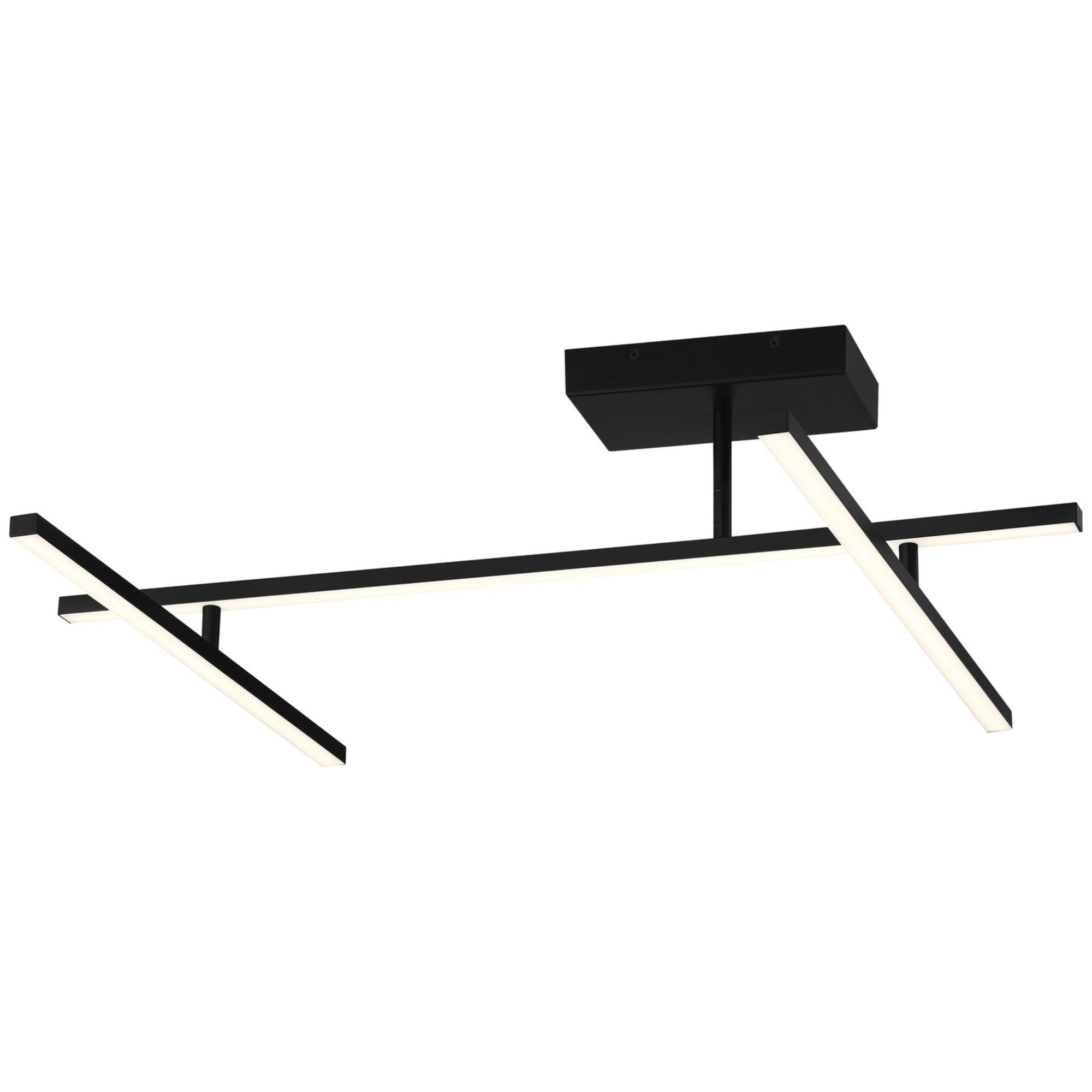 Duo 45" LED Semi-Flush Mount, Matte Black Finish - Bees Lighting