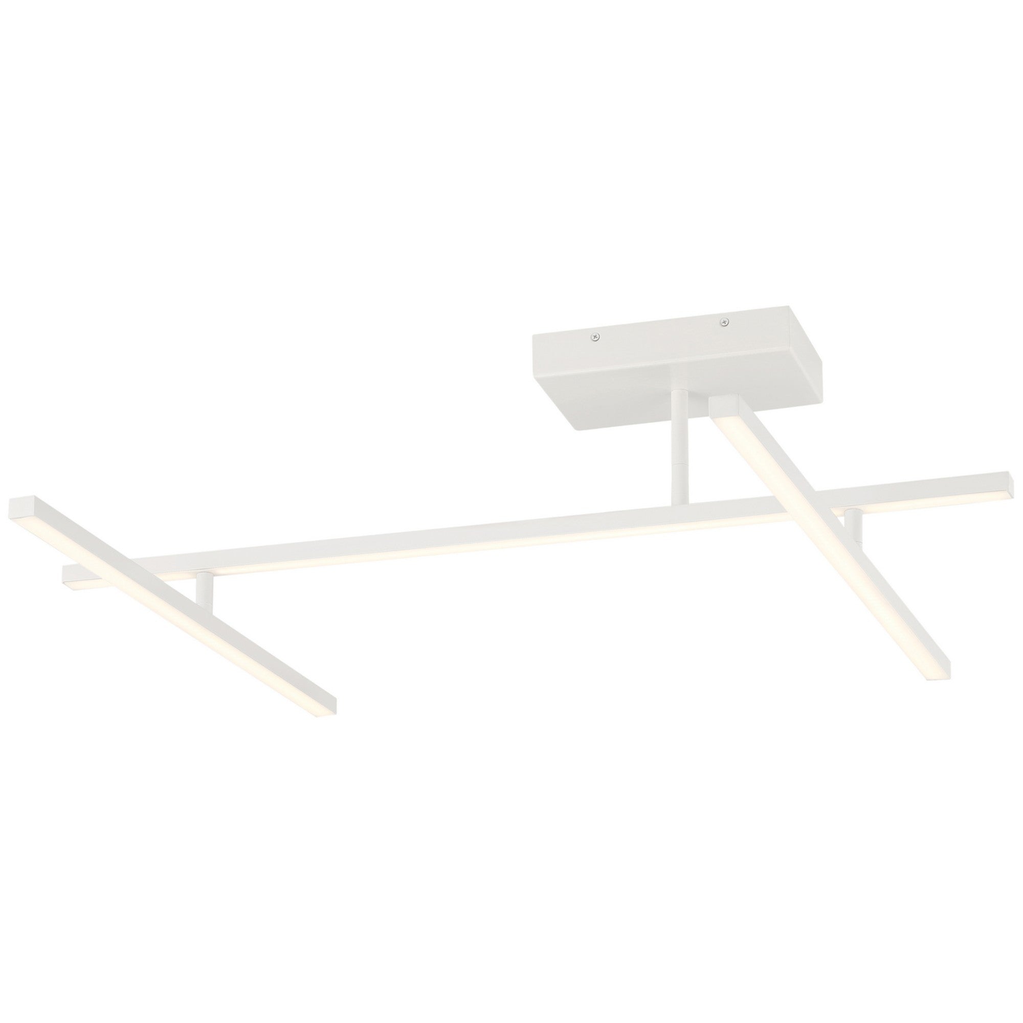 Duo 45" LED Semi-Flush Mount, Matte White Finish - Bees Lighting