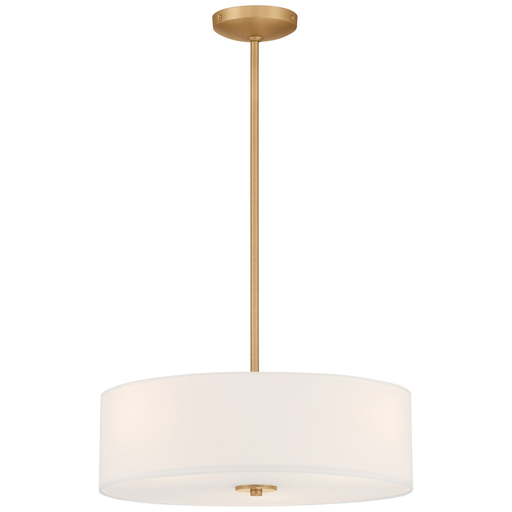 Mid Town 18" Convertible LED Pendant, Antique Brushed Brass Finish - Bees Lighting
