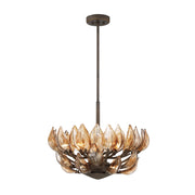 Arboles 24" 6-Light Pendant, Heritage Bronze Finish - Bees Lighting