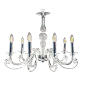 Eirene 28" 6-Light Chandelier, Polished Nickel Finish - Bees Lighting