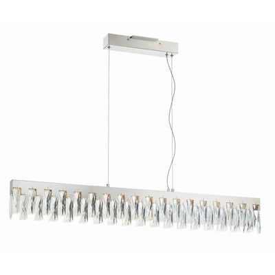 George Kovacs Curio 45.25 in. LED Pendant Light, Chrome with Clear Crystal