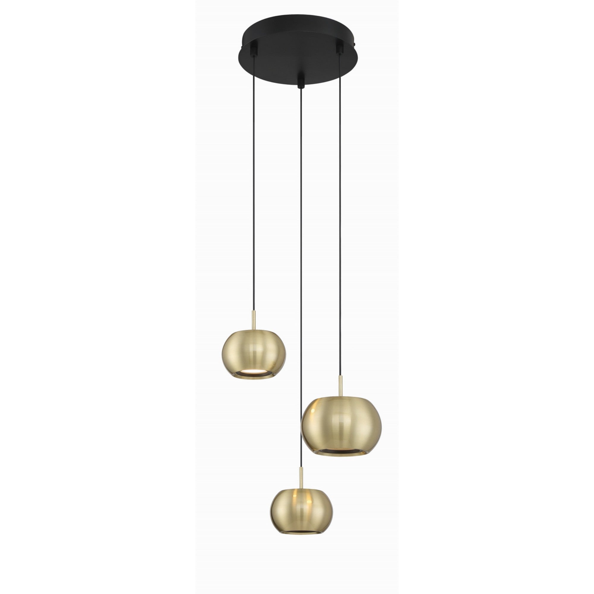 Halo 13 in. 3 Lights LED Pendant Light Gold finish