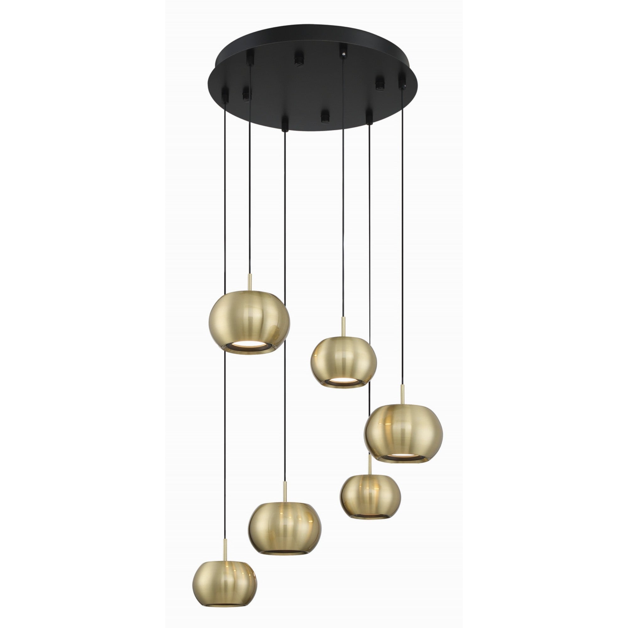 Halo 21 in. 6 Lights LED Pendant Light Gold finish