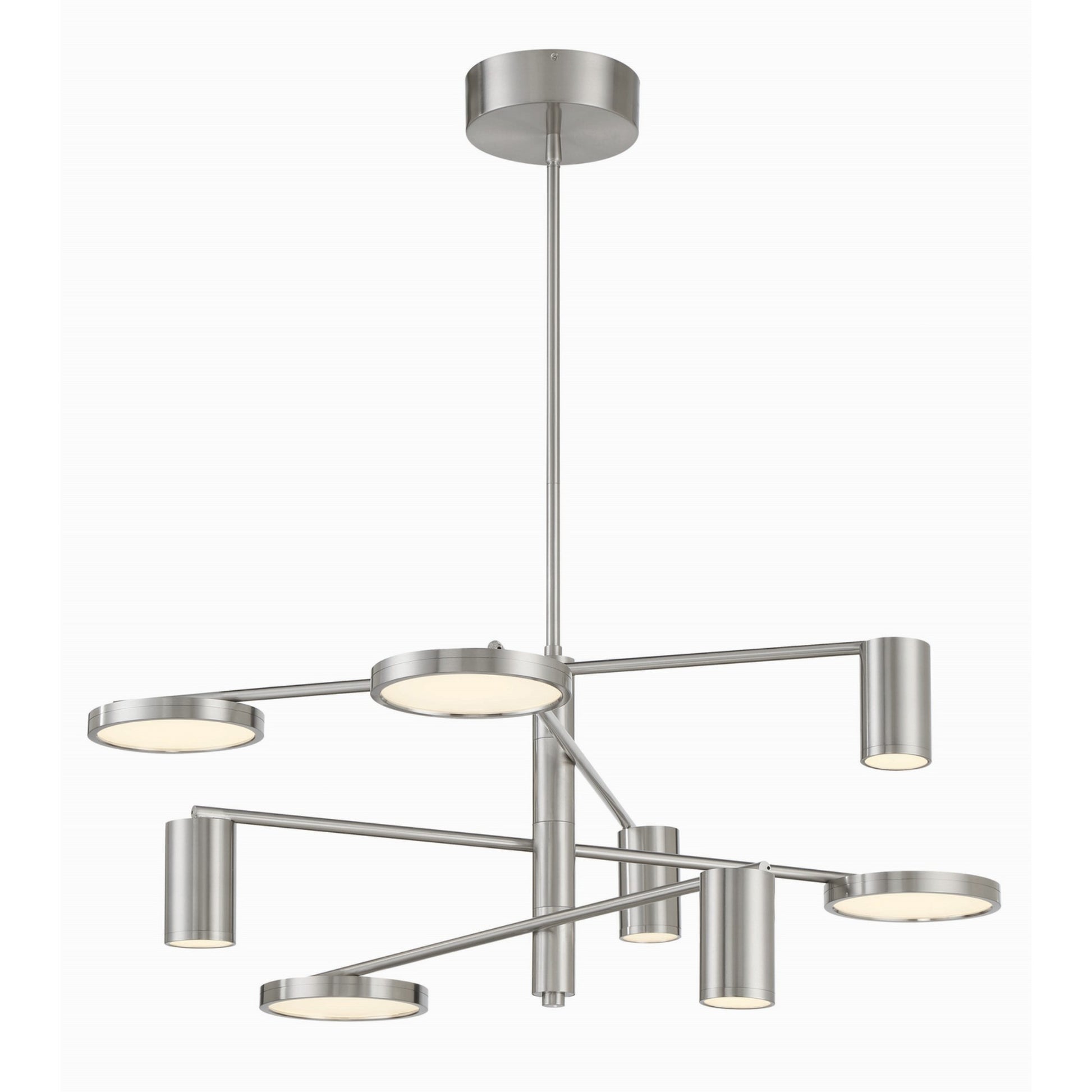 Swivel LED Chandelier Brushed Nickel finish - Bees Lighting
