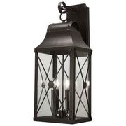 De Luz 31" 4-Light Outdoor Wall Sconce, Oil Rubbed Bronze & Gold Highlights - Bees Lighting