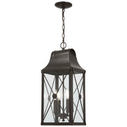 De Luz 24" 4-Light Outdoor Chain Hung, Oil Rubbed Bronze & Gold Highlights - Bees Lighting