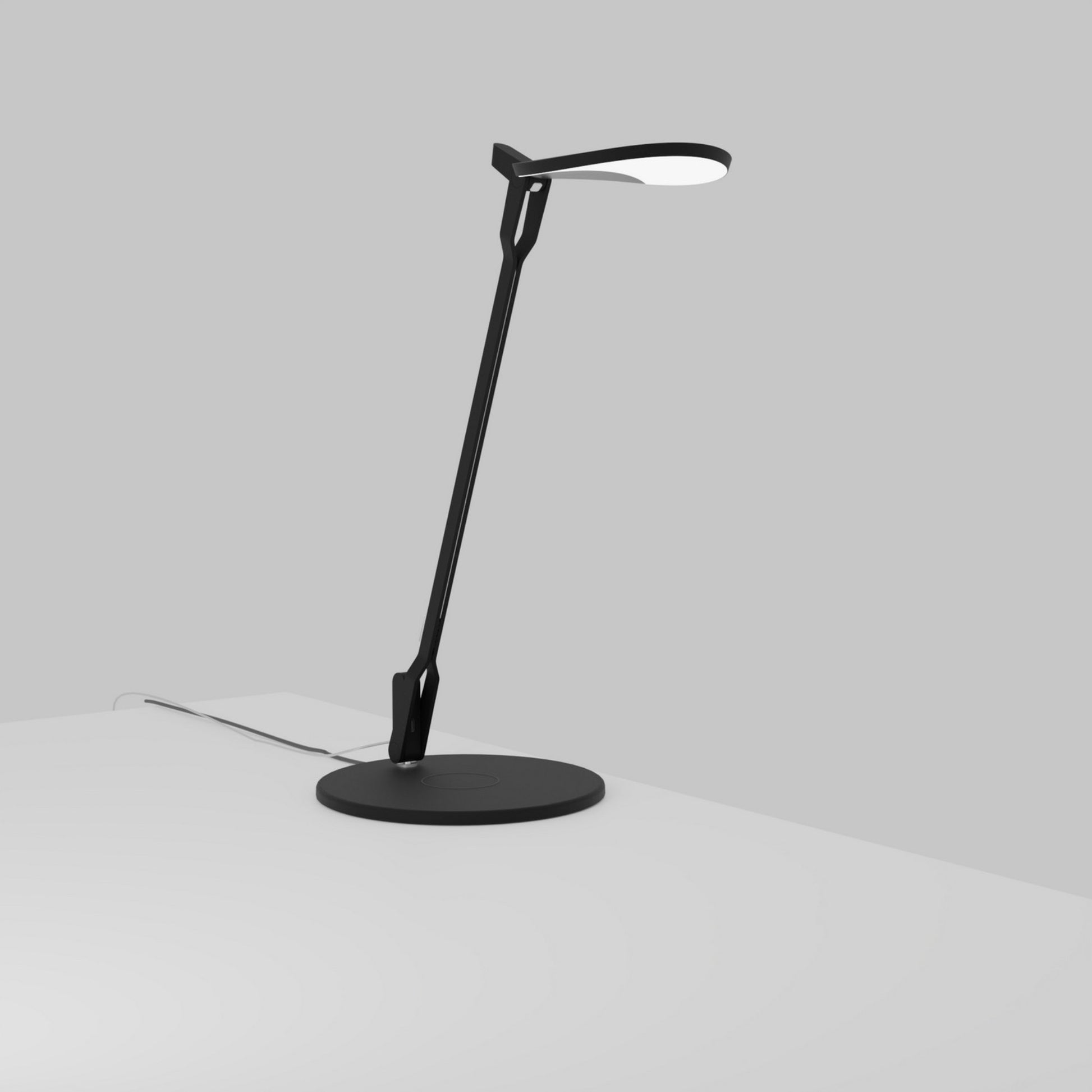 Splitty Pro Matte Black Contemporary LED Desk Lamp with Wireless Charging Base and USB Port - Bees Lighting