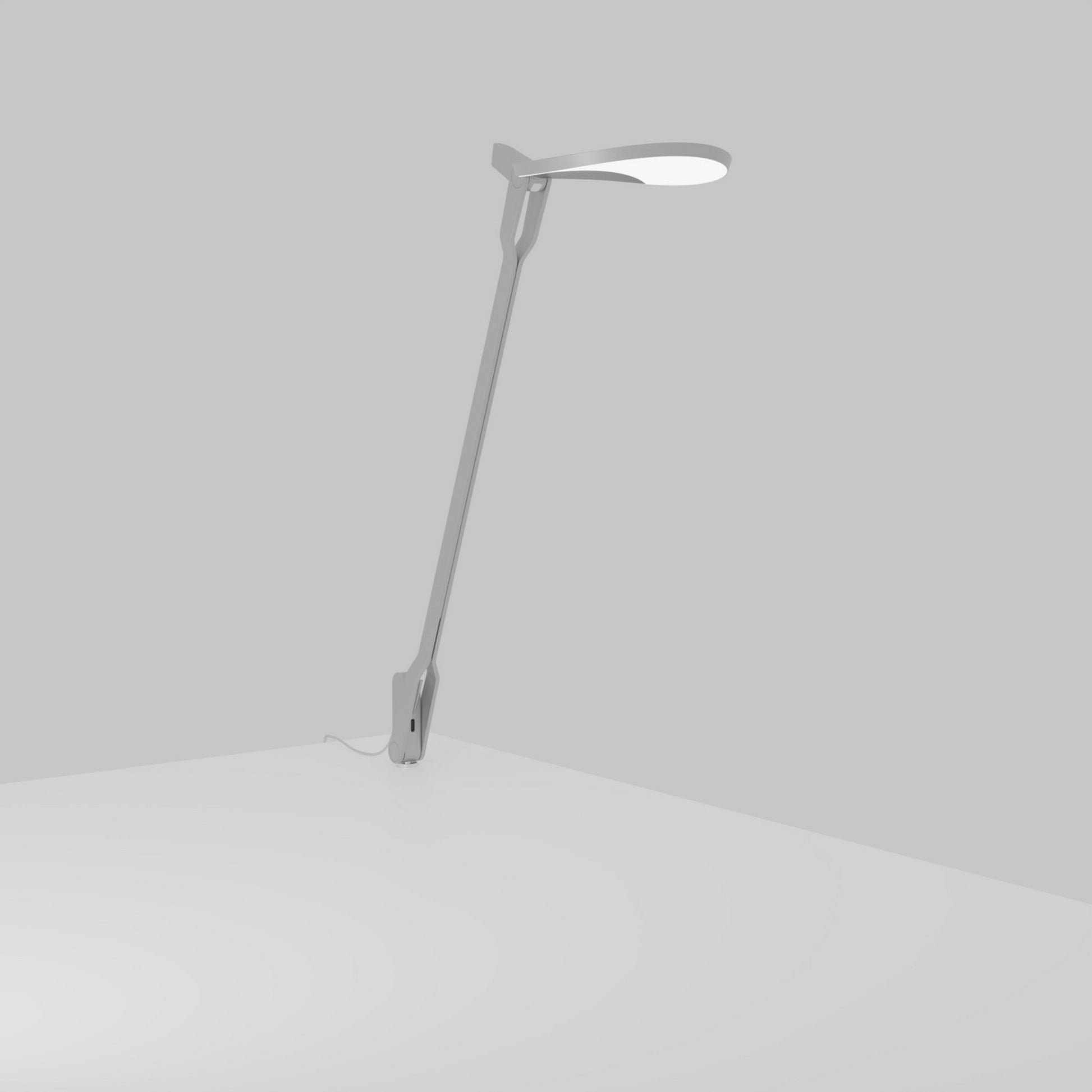 Splitty Pro Silver Contemporary LED Desk Lamp with Through-Table Mount and USB Port - Bees Lighting