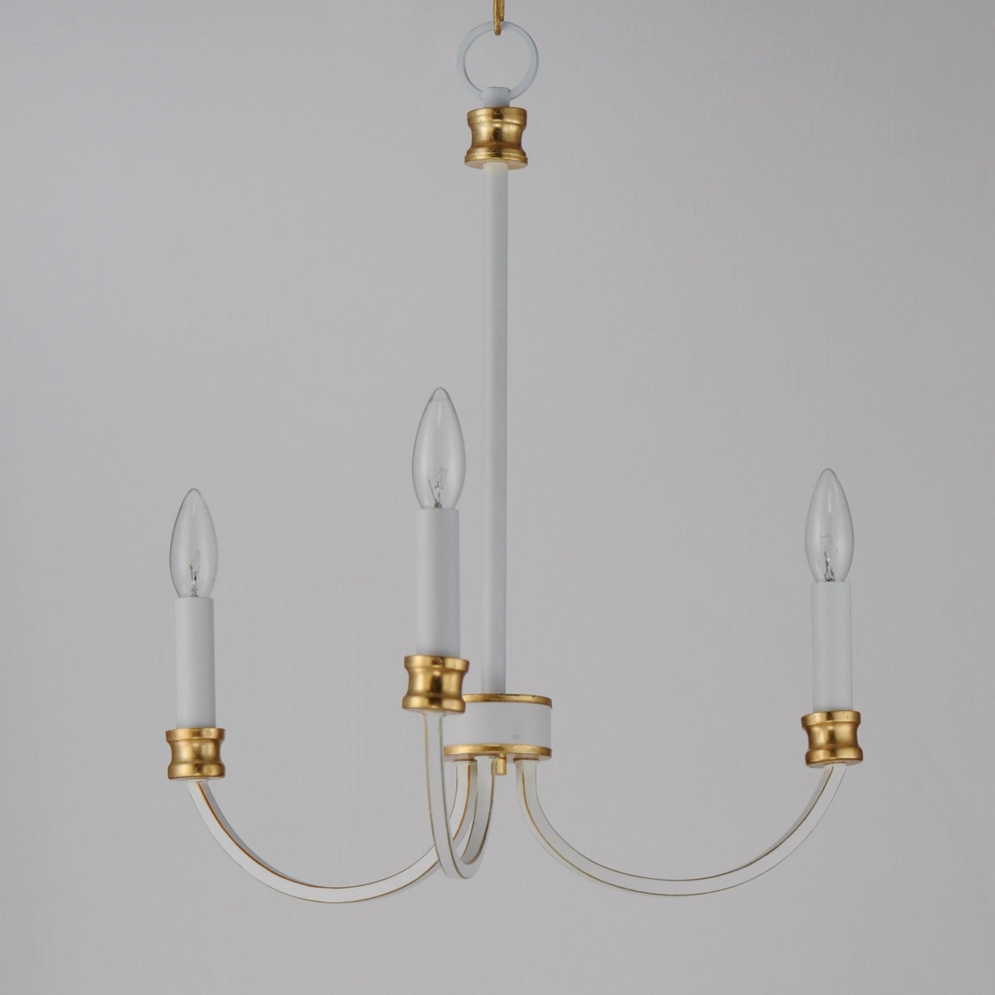 Charlton 20" 3 Lights Chandelier, White & Gold Finish - Bees Lighting