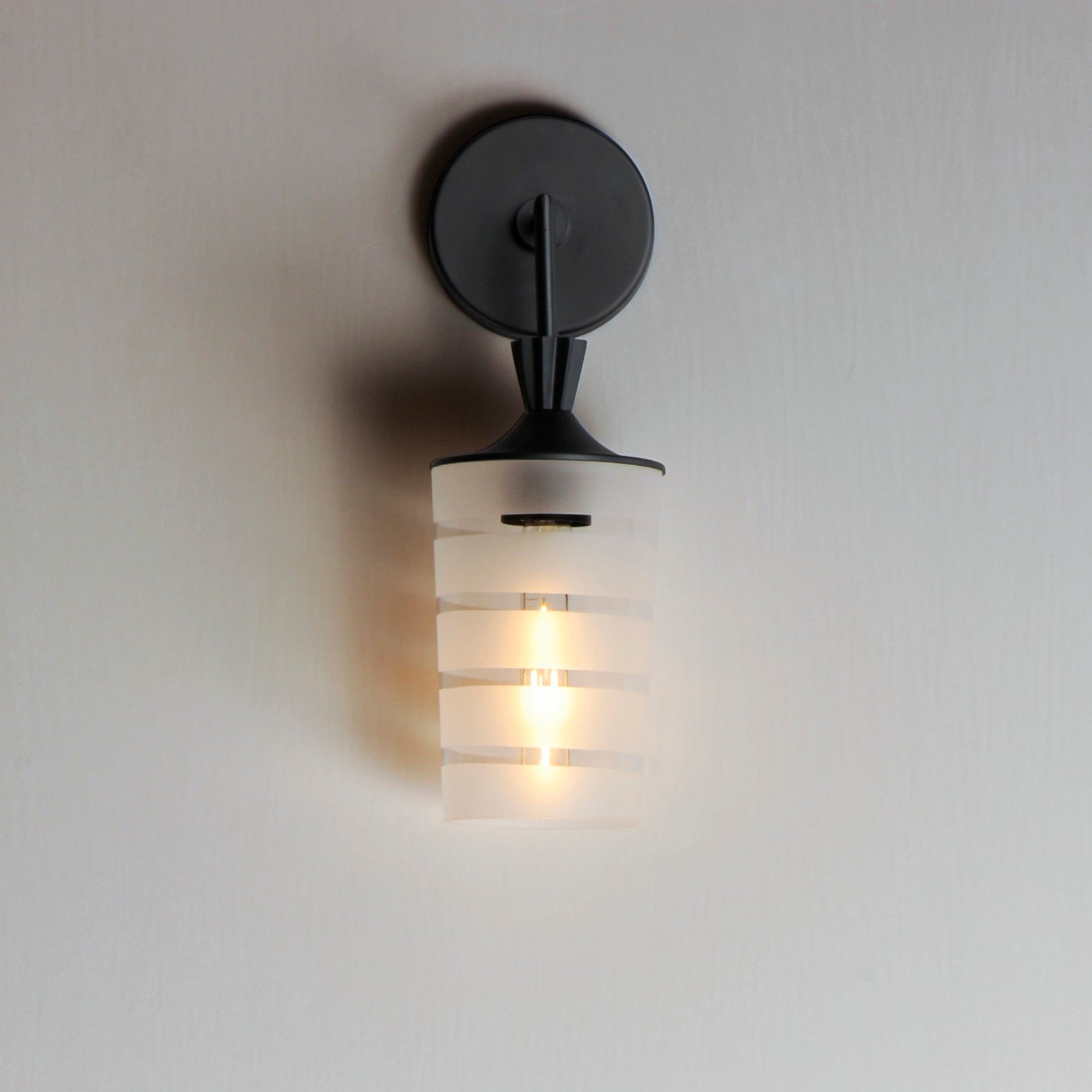 Copacabana 16" Cylinder Outdoor Wall Sconce, Black Finish - Bees Lighting