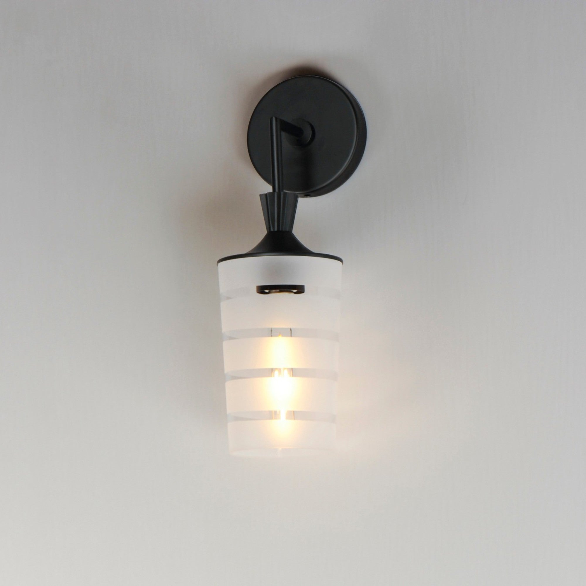 Copacabana 16" Cylinder Outdoor Wall Sconce, Black Finish - Bees Lighting