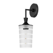Copacabana 16" Cylinder Outdoor Wall Sconce, Black Finish - Bees Lighting
