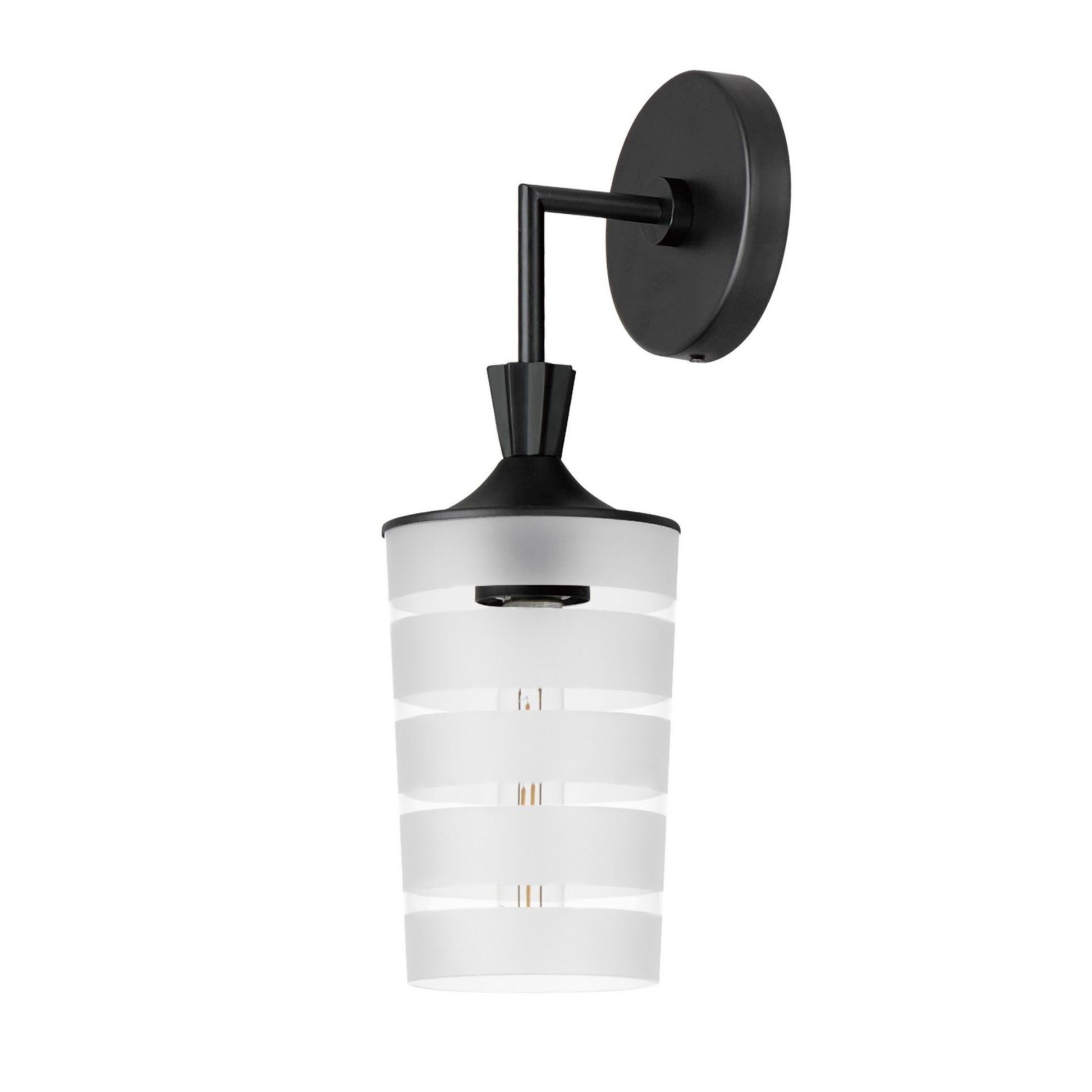 Copacabana 16" Cylinder Outdoor Wall Sconce, Black Finish - Bees Lighting