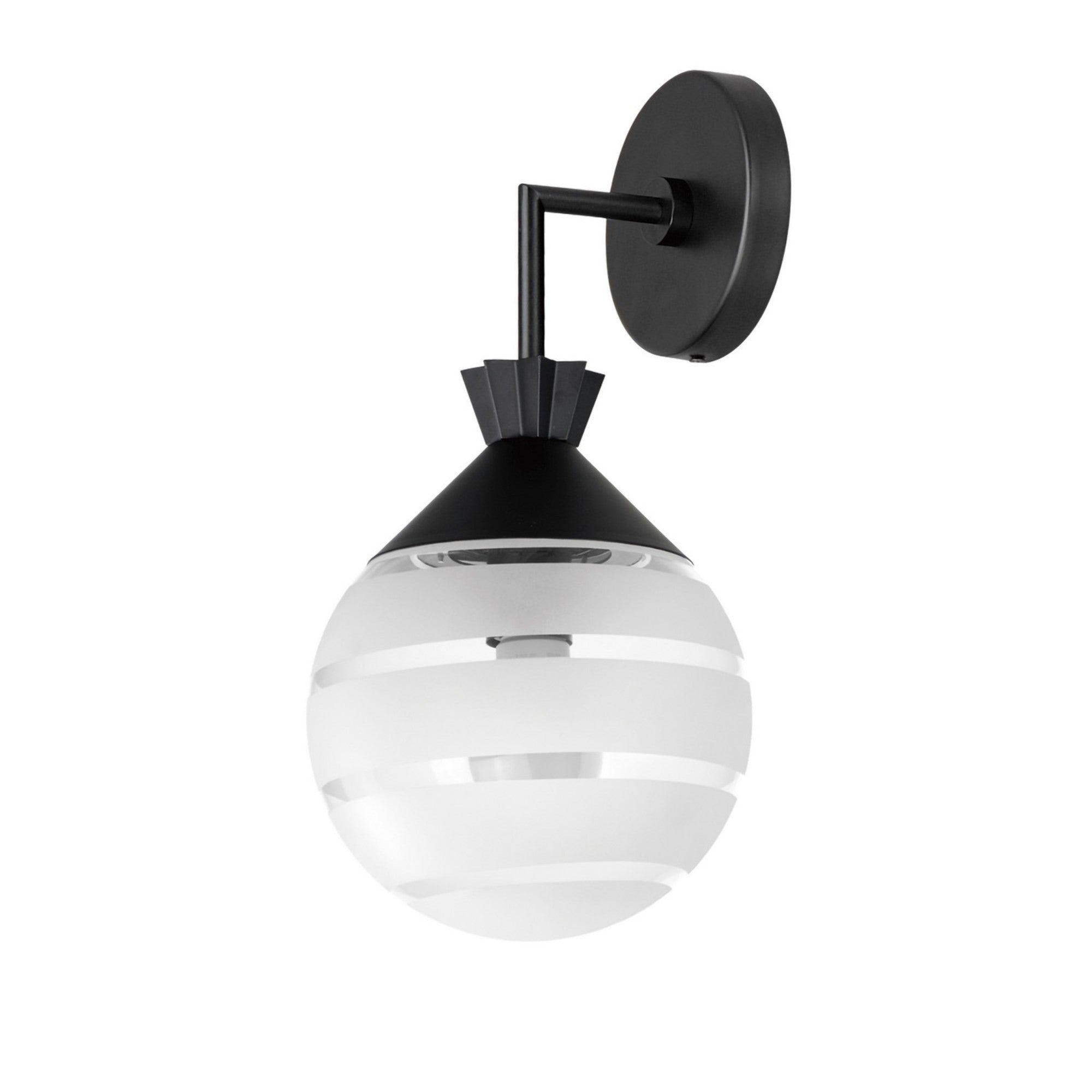 Copacabana 16" Globe Outdoor Wall Sconce, Black Finish - Bees Lighting