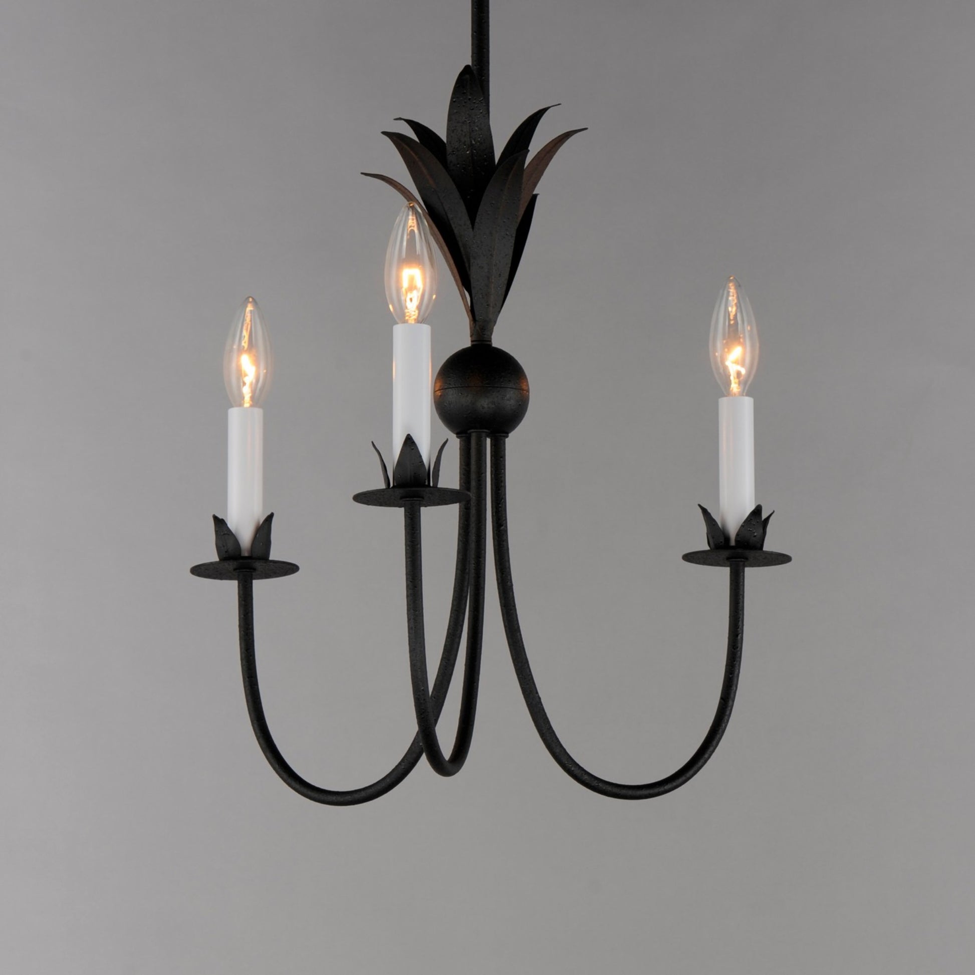 Paloma 16" 3 Lights Chandelier, Black Finish - Bees Lighting