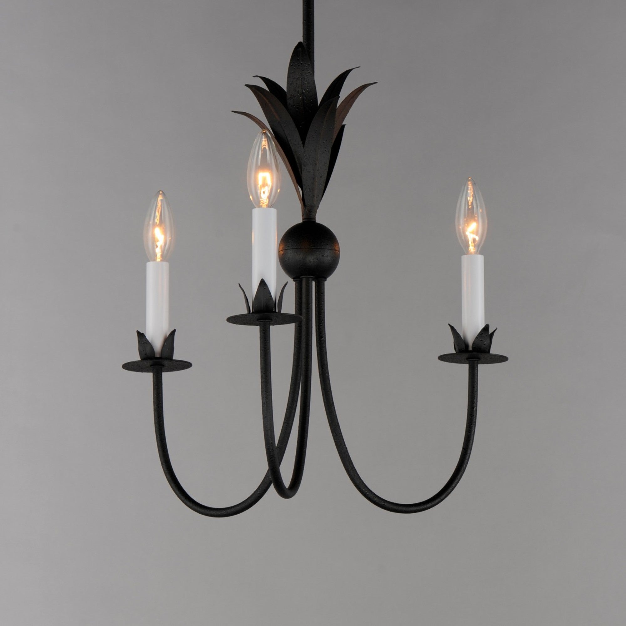 Paloma 16" 3 Lights Chandelier, Black Finish - Bees Lighting