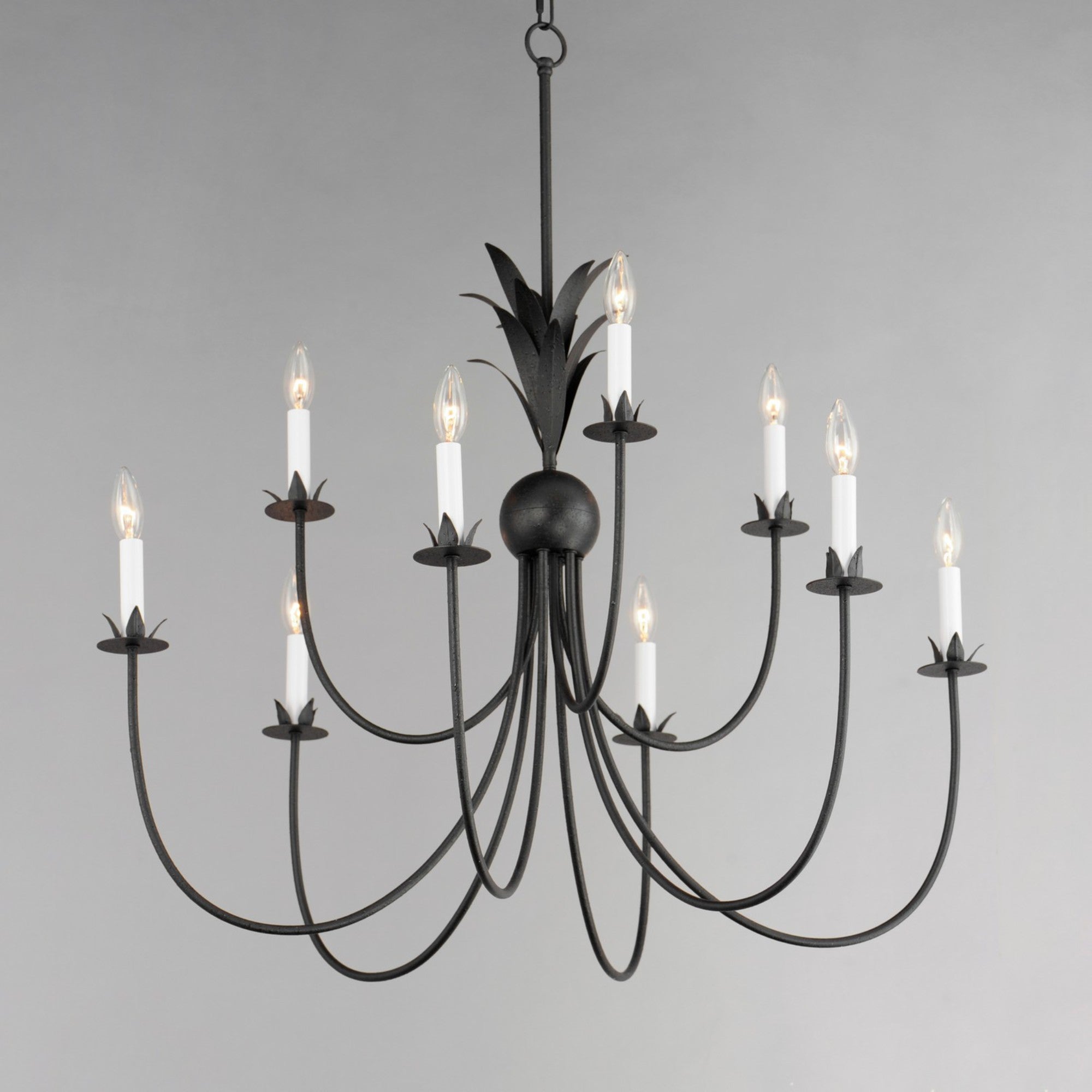 Paloma 36" 9 Lights Chandelier, Black Finish - Bees Lighting