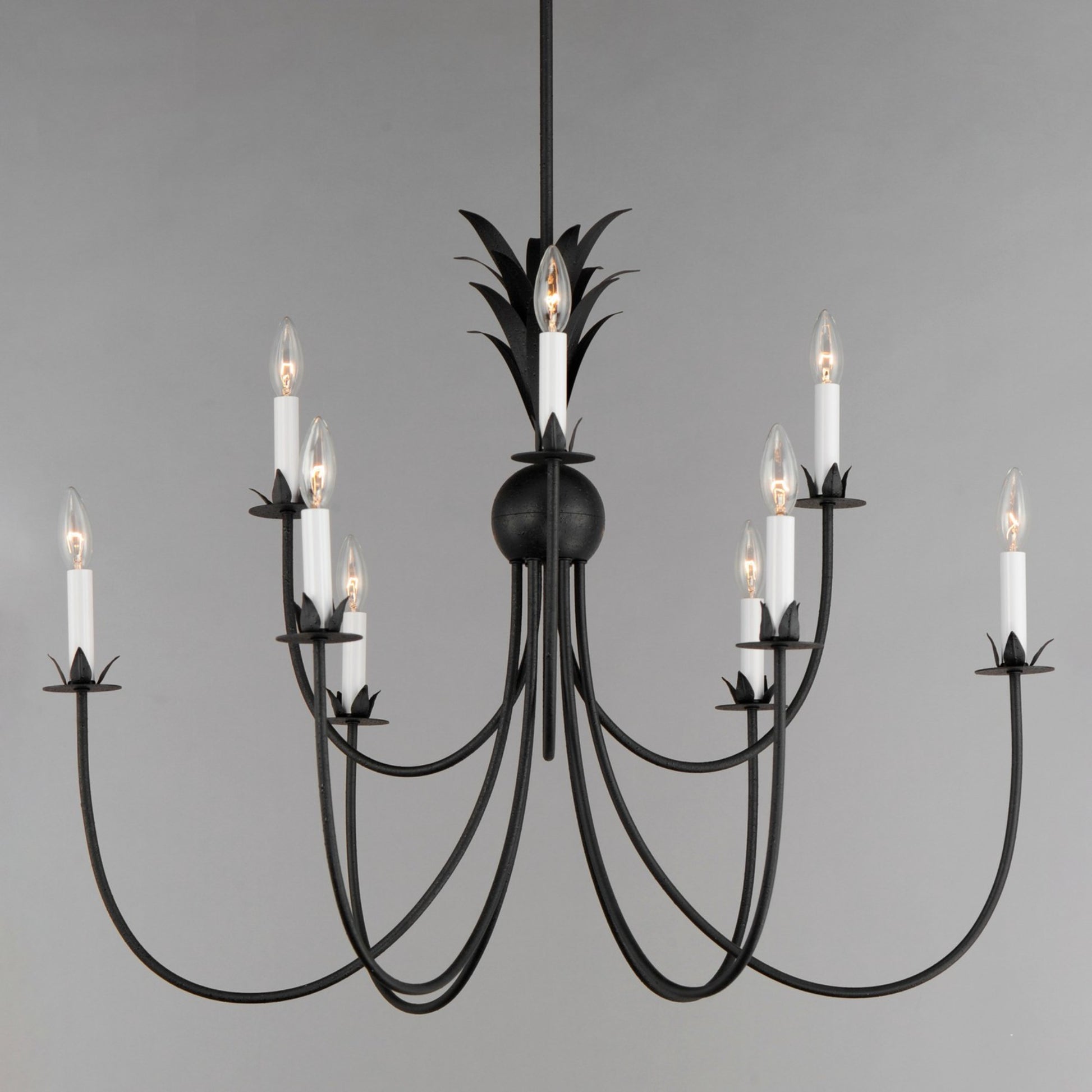Paloma 36" 9 Lights Chandelier, Black Finish - Bees Lighting