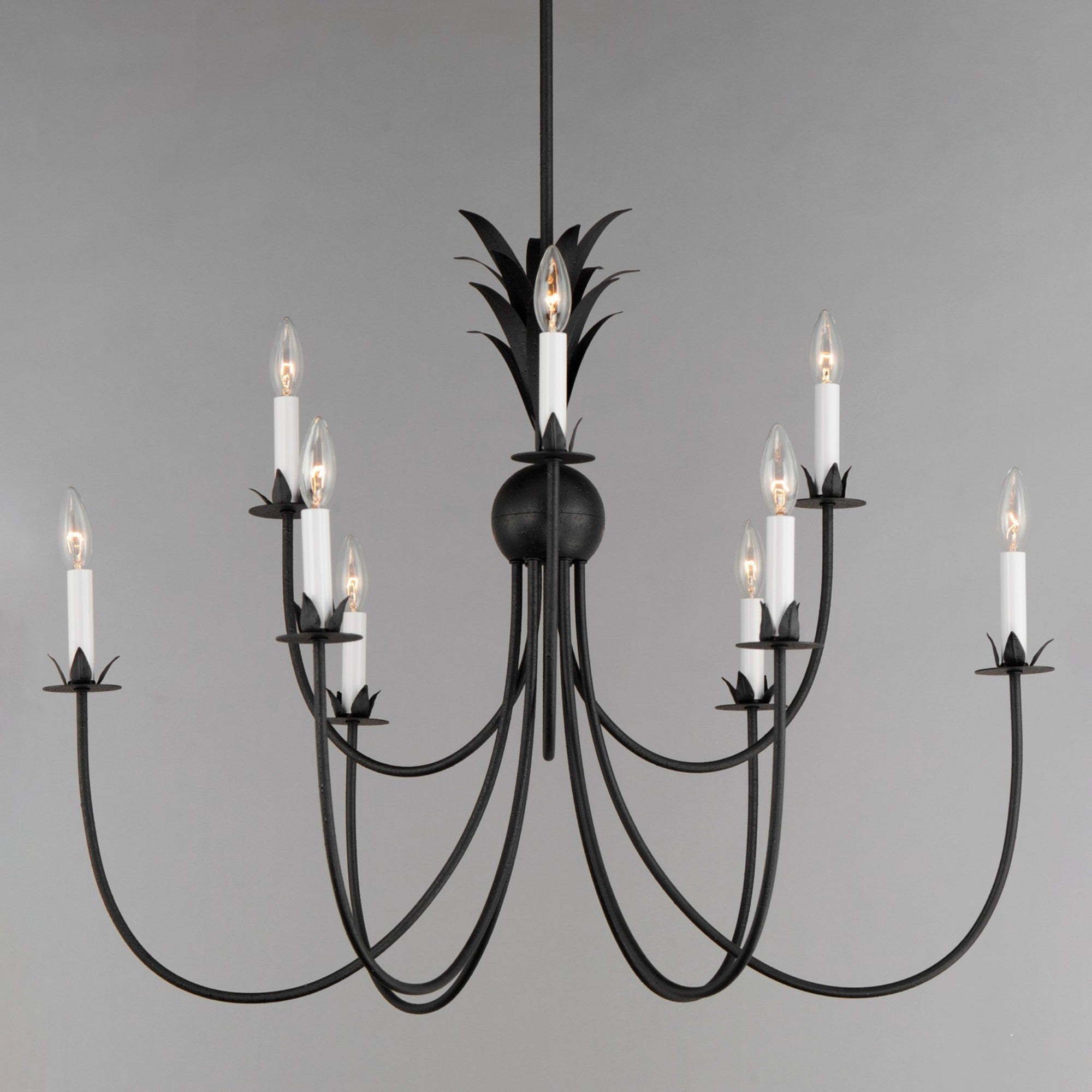 Paloma 36" 9 Lights Chandelier, Black Finish - Bees Lighting