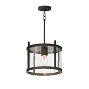 Belfry 12" Semi-Flush/Pendant, Black Finish - Bees Lighting