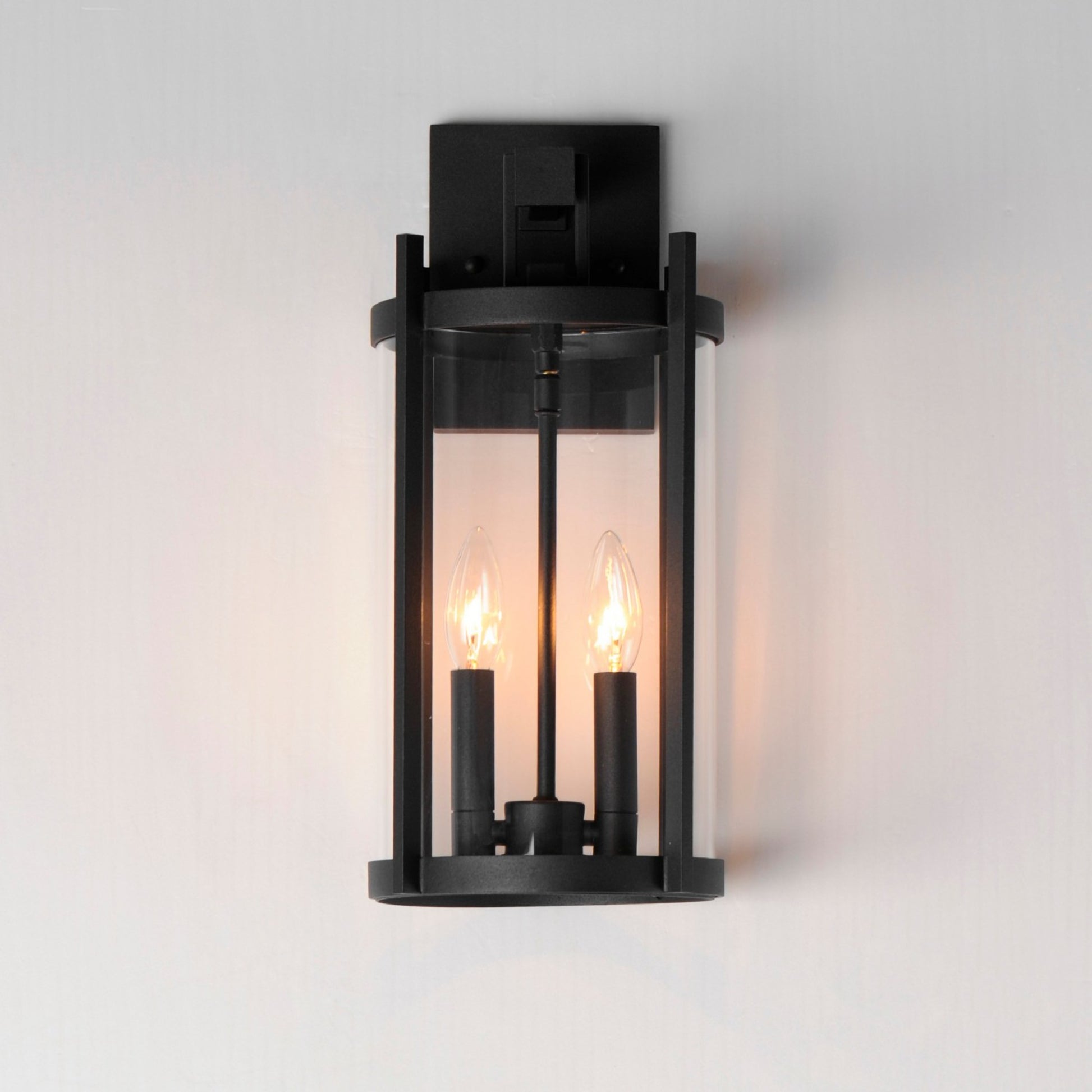 Belfry 16" 2-Light Outdoor Wall Sconce, Black Finish - Bees Lighting