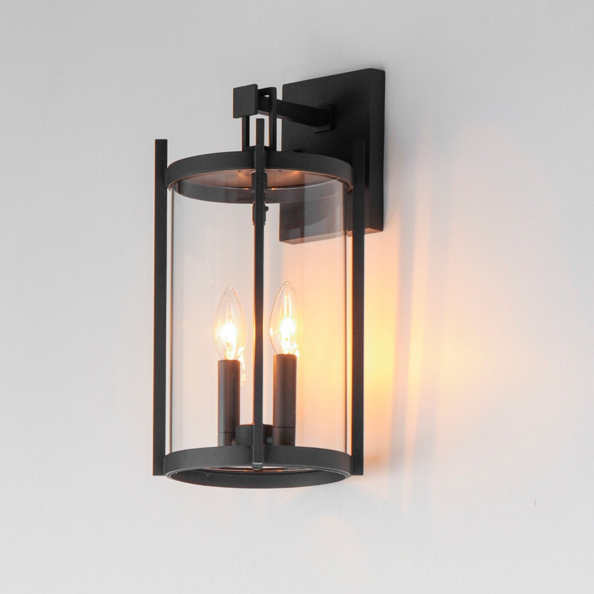 Belfry 16" 2-Light Outdoor Wall Sconce, Black Finish - Bees Lighting