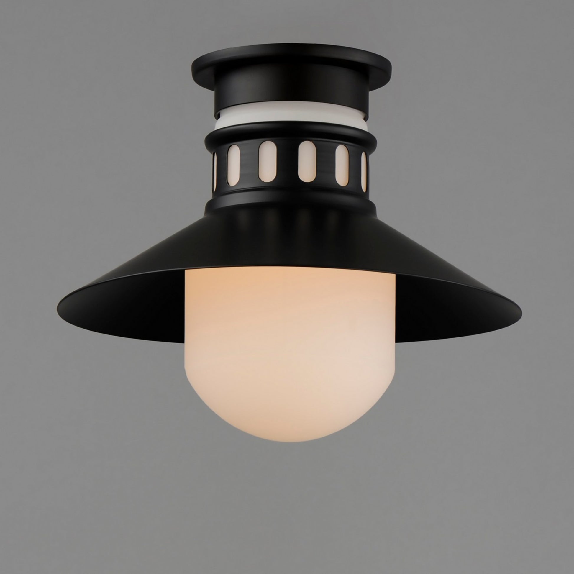 Admiralty 12" Outdoor Flush Mount, Black Finish - Bees Lighting