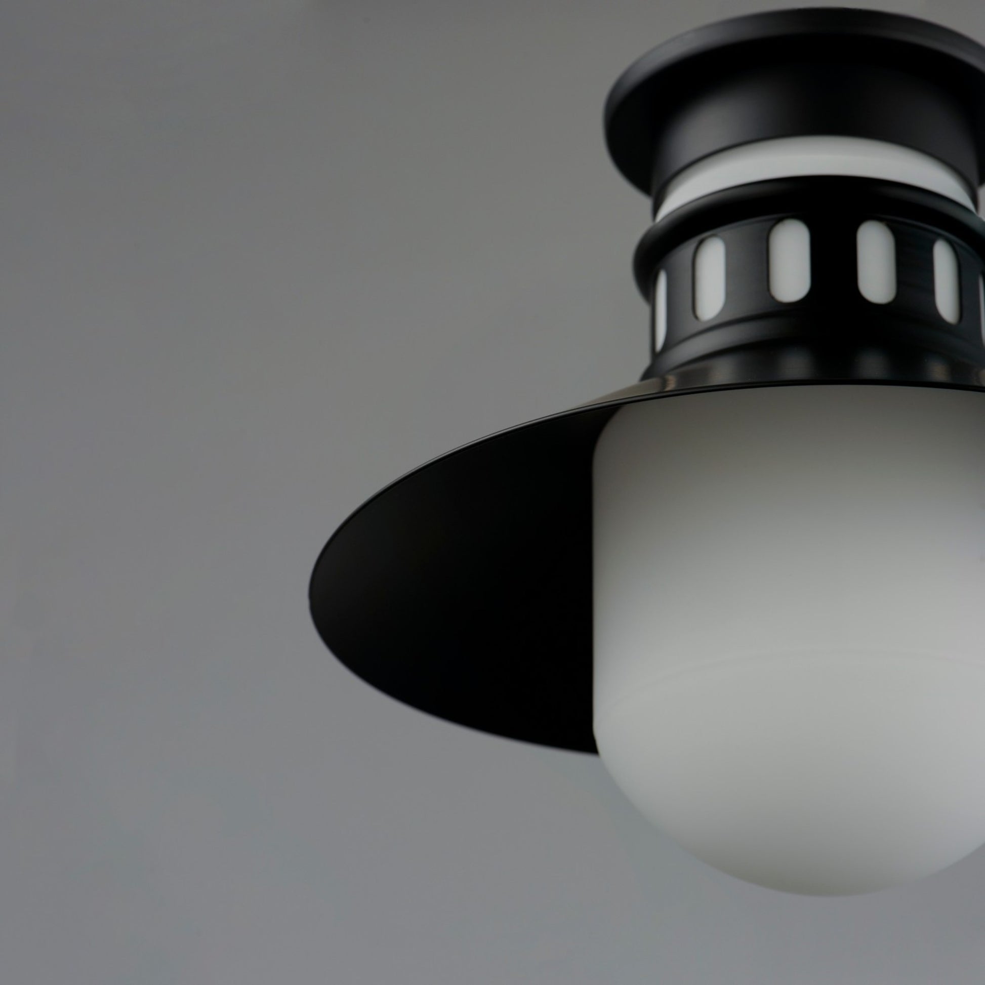 Admiralty 12" Outdoor Flush Mount, Black Finish - Bees Lighting