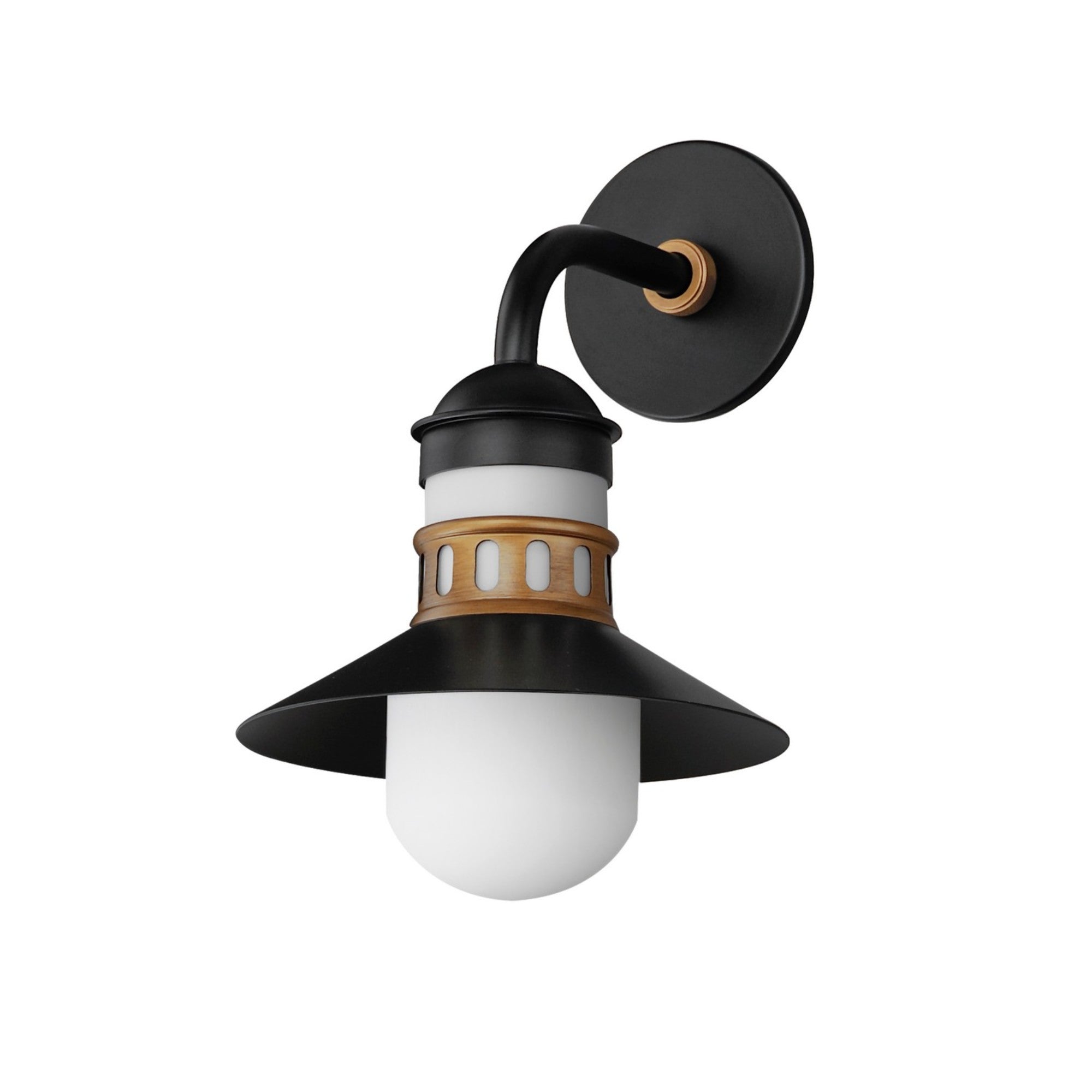 Admiralty 15" Outdoor Wall Sconce, Black & Antique Brass Finish - Bees Lighting