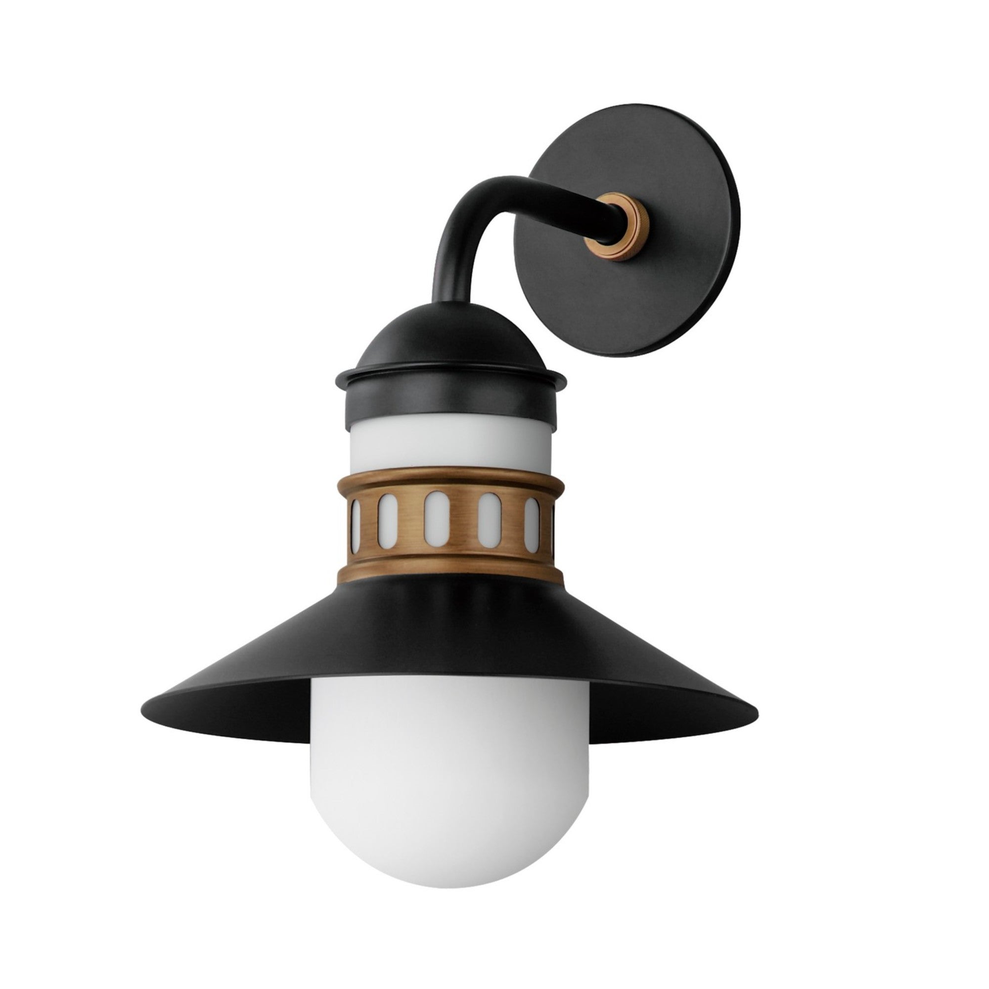 Admiralty 17" Outdoor Wall Sconce, Black & Antique Brass Finish - Bees Lighting