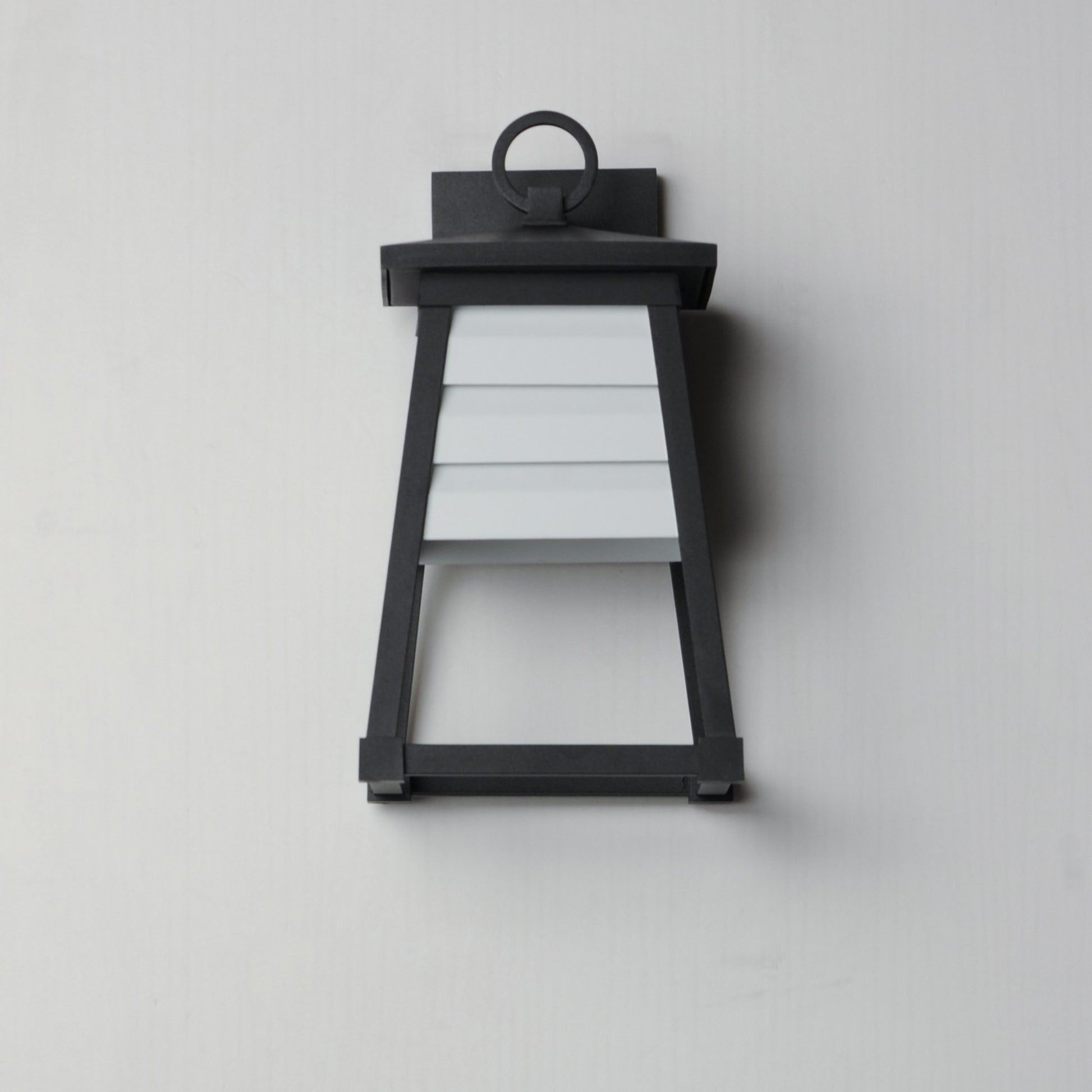 Shutters 14" Outdoor Wall Sconce, Black Finish, White Louver - Bees Lighting