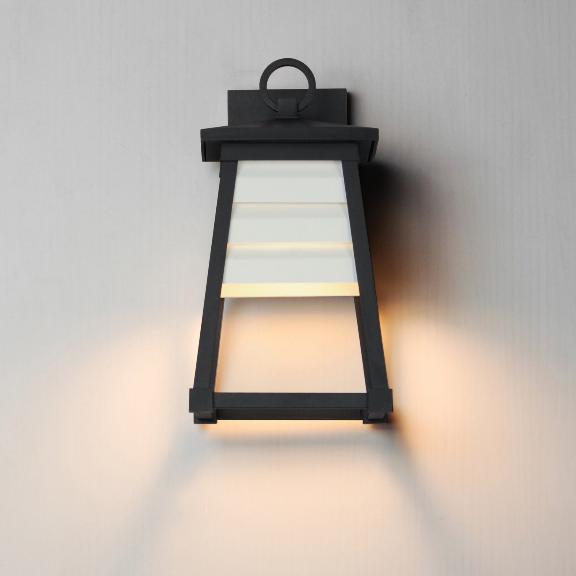 Shutters 14" Outdoor Wall Sconce, Black Finish, White Louver - Bees Lighting