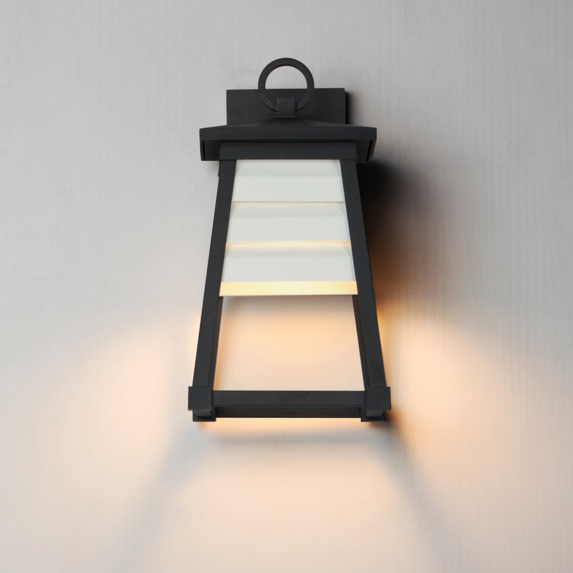 Shutters 14" Outdoor Wall Sconce, Black Finish, White Louver - Bees Lighting