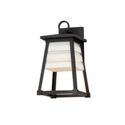 Shutters 14" Outdoor Wall Sconce, Black Finish, White Louver - Bees Lighting