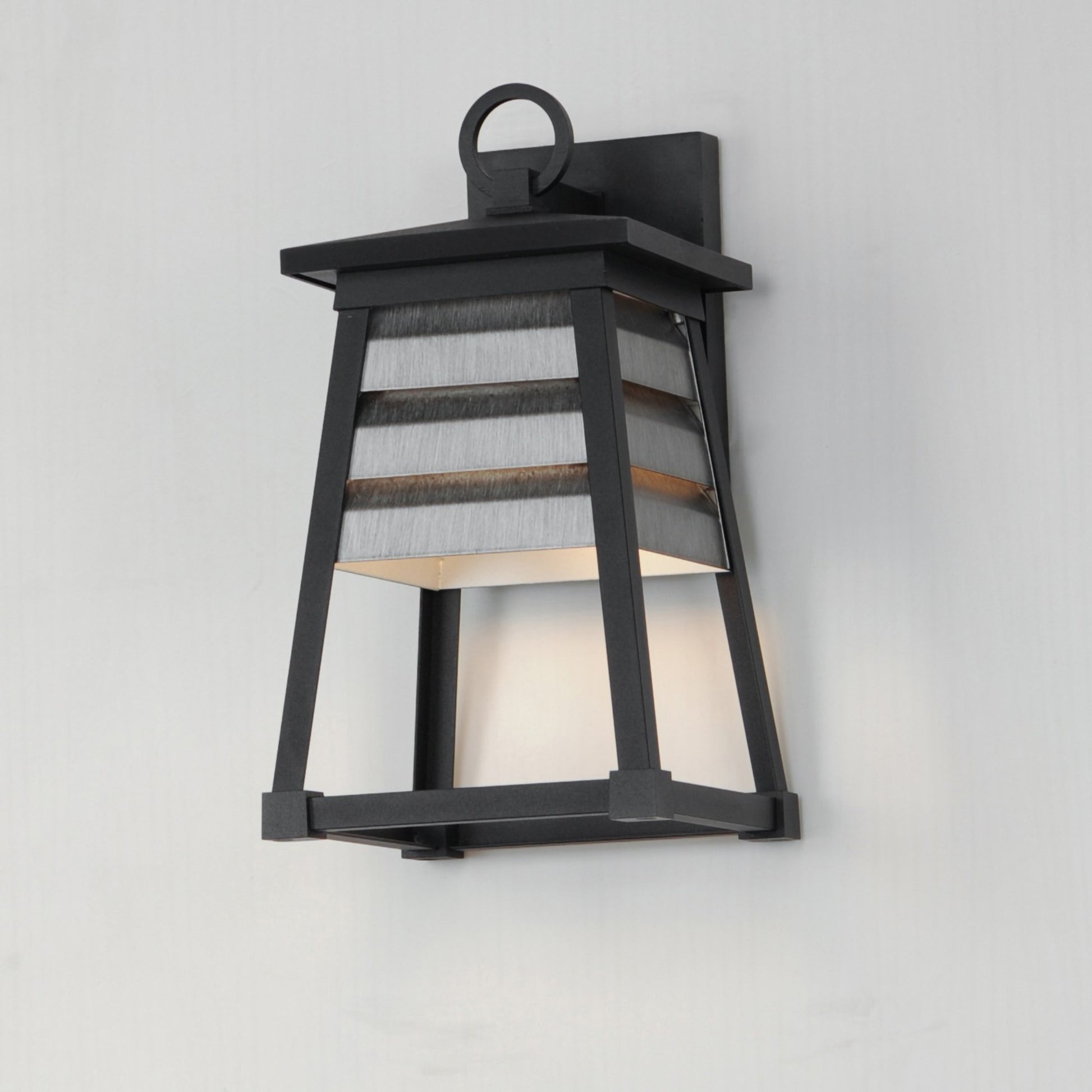 Shutters 14" Outdoor Wall Sconce, Weathered Zinc Finish - Bees Lighting