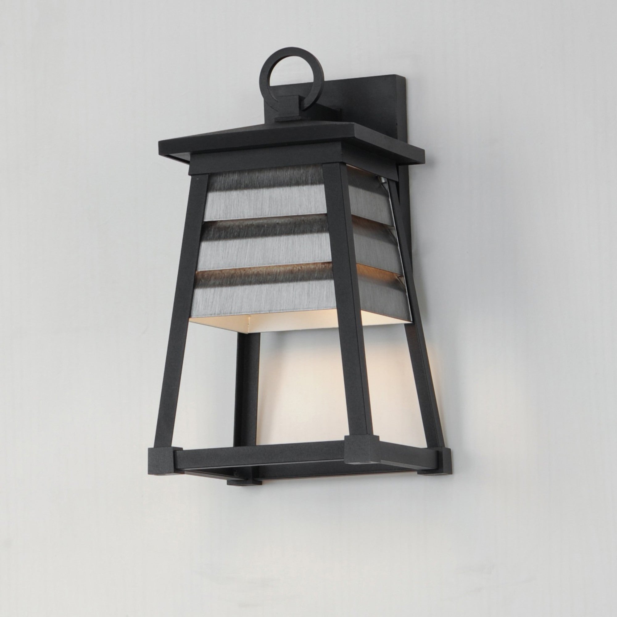 Shutters 14" Outdoor Wall Sconce, Weathered Zinc Finish - Bees Lighting