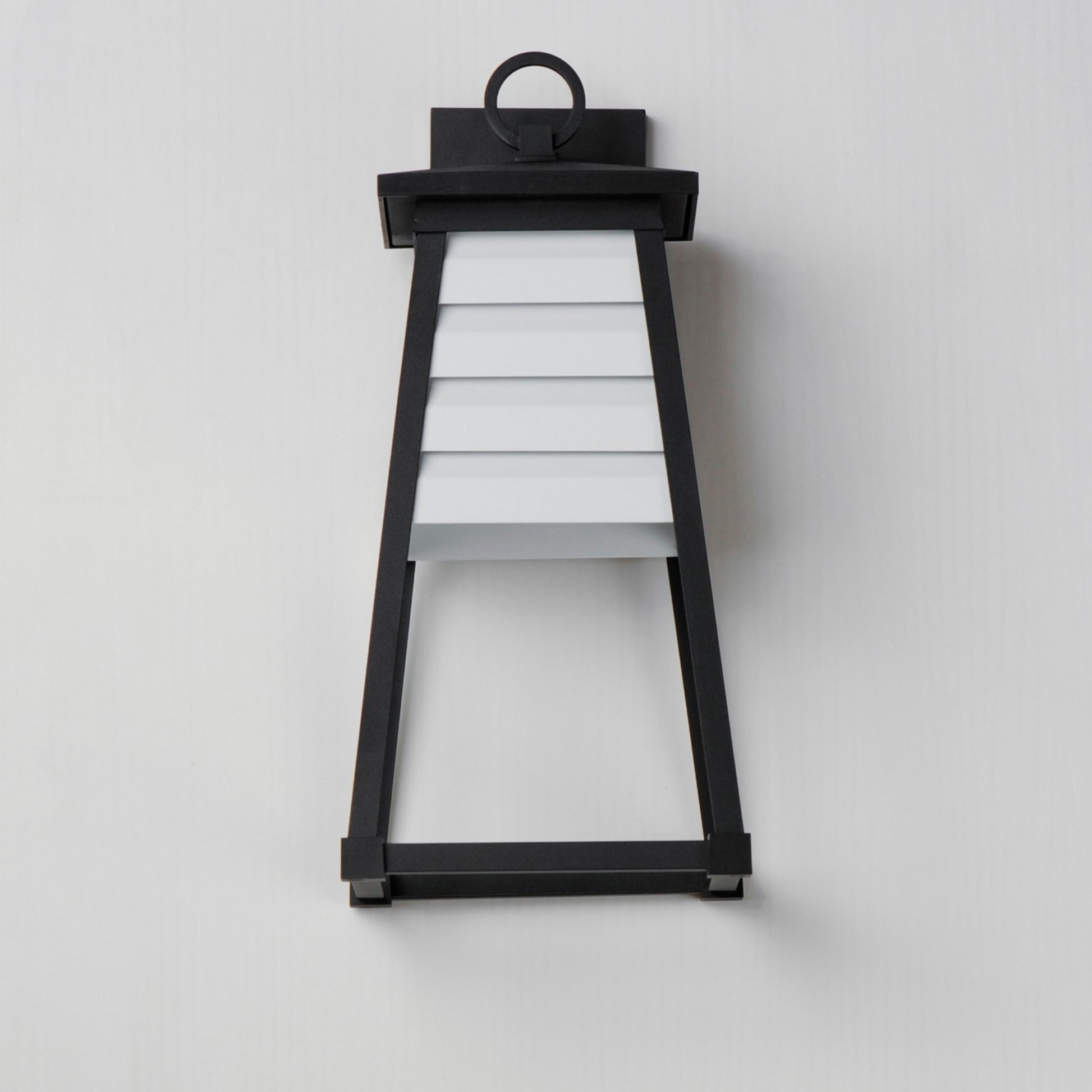 Shutters 18" Outdoor Wall Sconce, Black Finish, White Louver - Bees Lighting