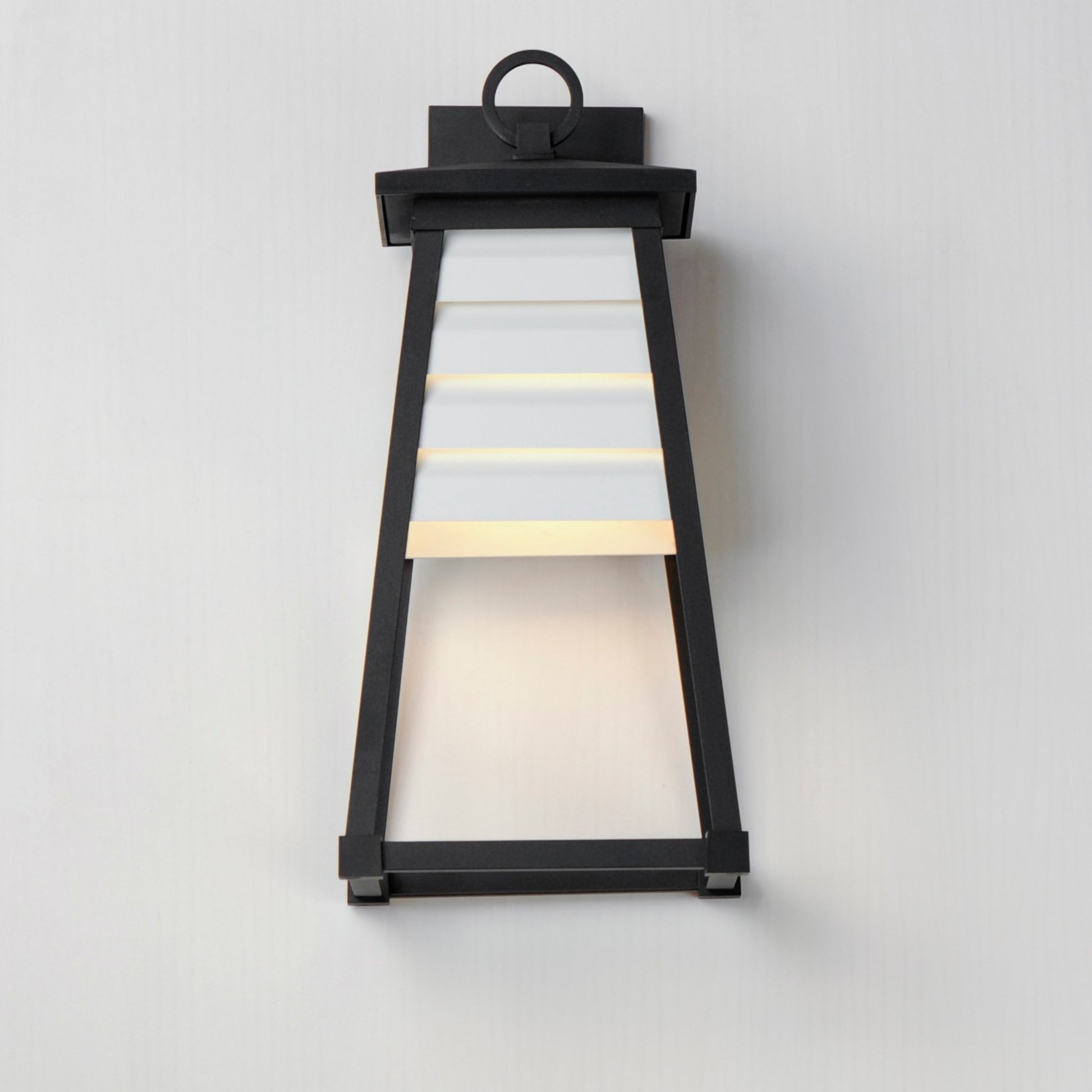 Shutters 18" Outdoor Wall Sconce, Black Finish, White Louver - Bees Lighting
