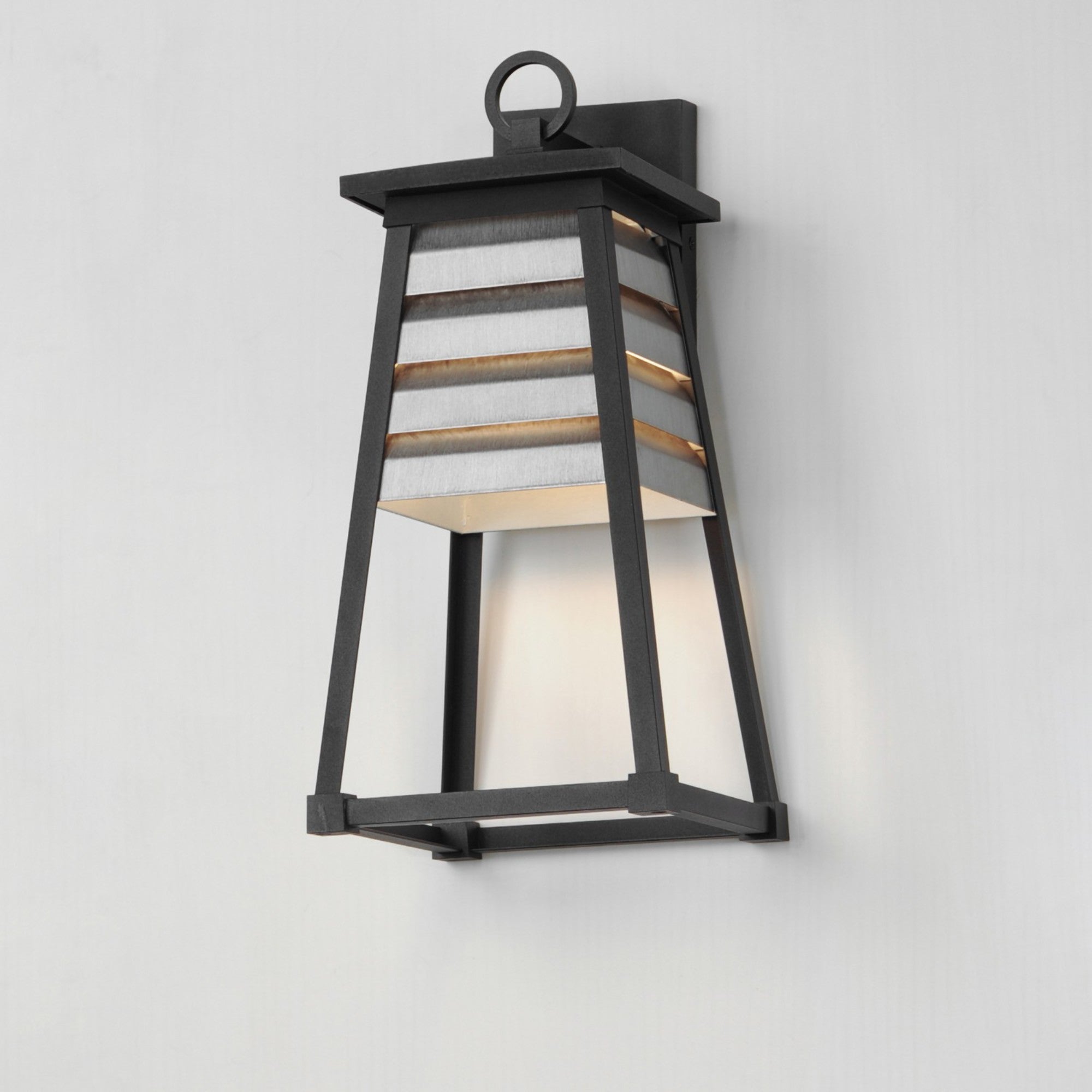 Shutters 18" Outdoor Wall Sconce, Weathered Zinc Finish - Bees Lighting