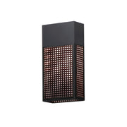 Lattice 16" LED Outdoor Wall Sconce, Black Finish, Black Rattan - Bees Lighting