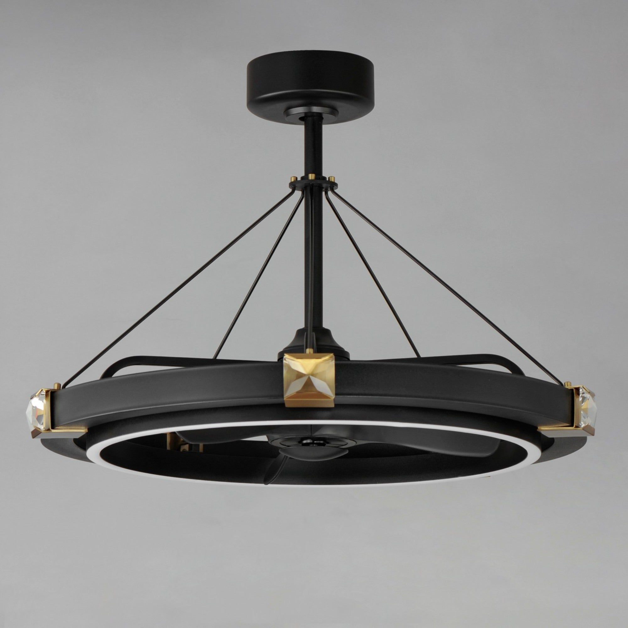 Jewel Wifi-Enabled LED Fandelight 33 Inch Black and Gold Finish - Bees Lighting