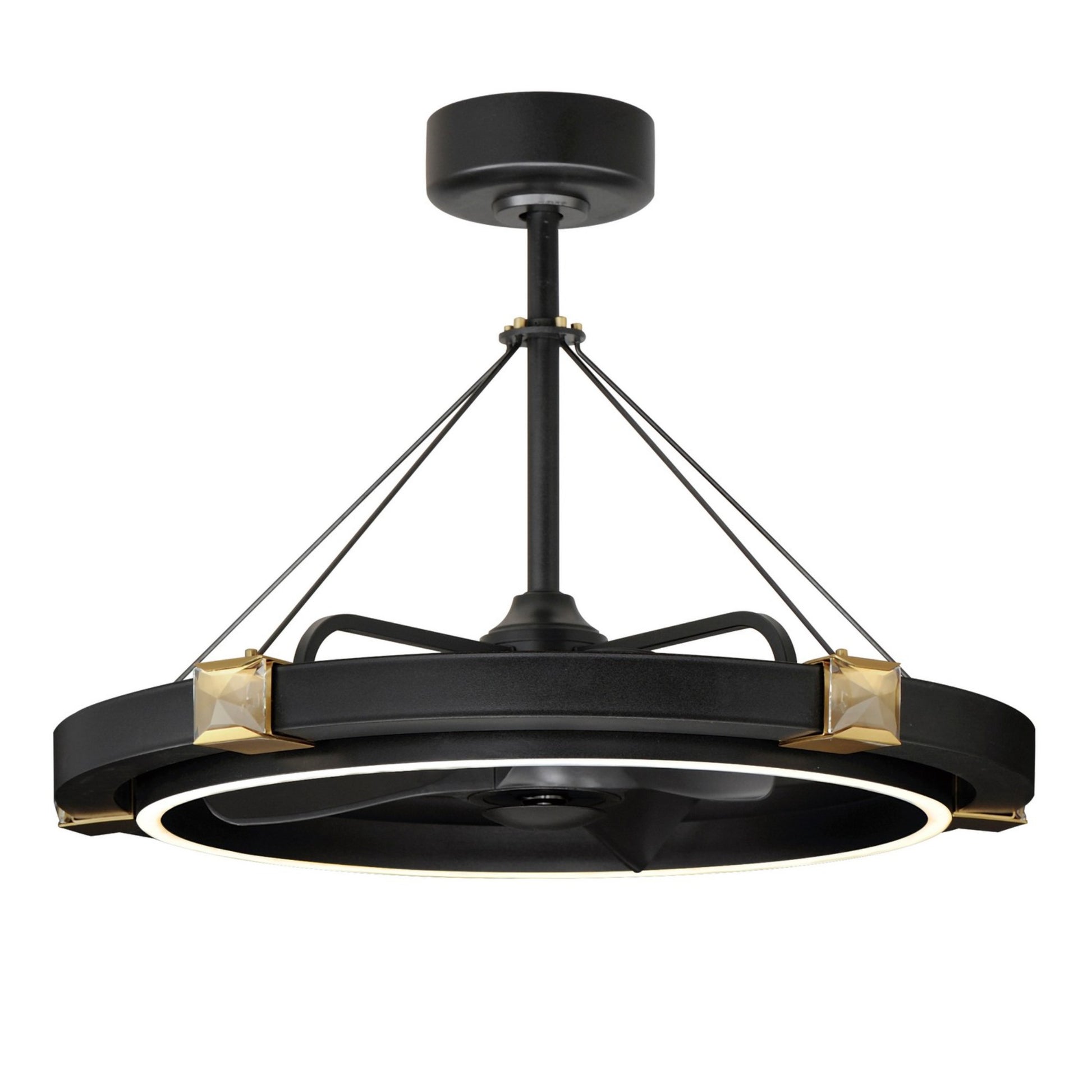Jewel Wifi-Enabled LED Fandelight 33 Inch Black and Gold Finish - Bees Lighting