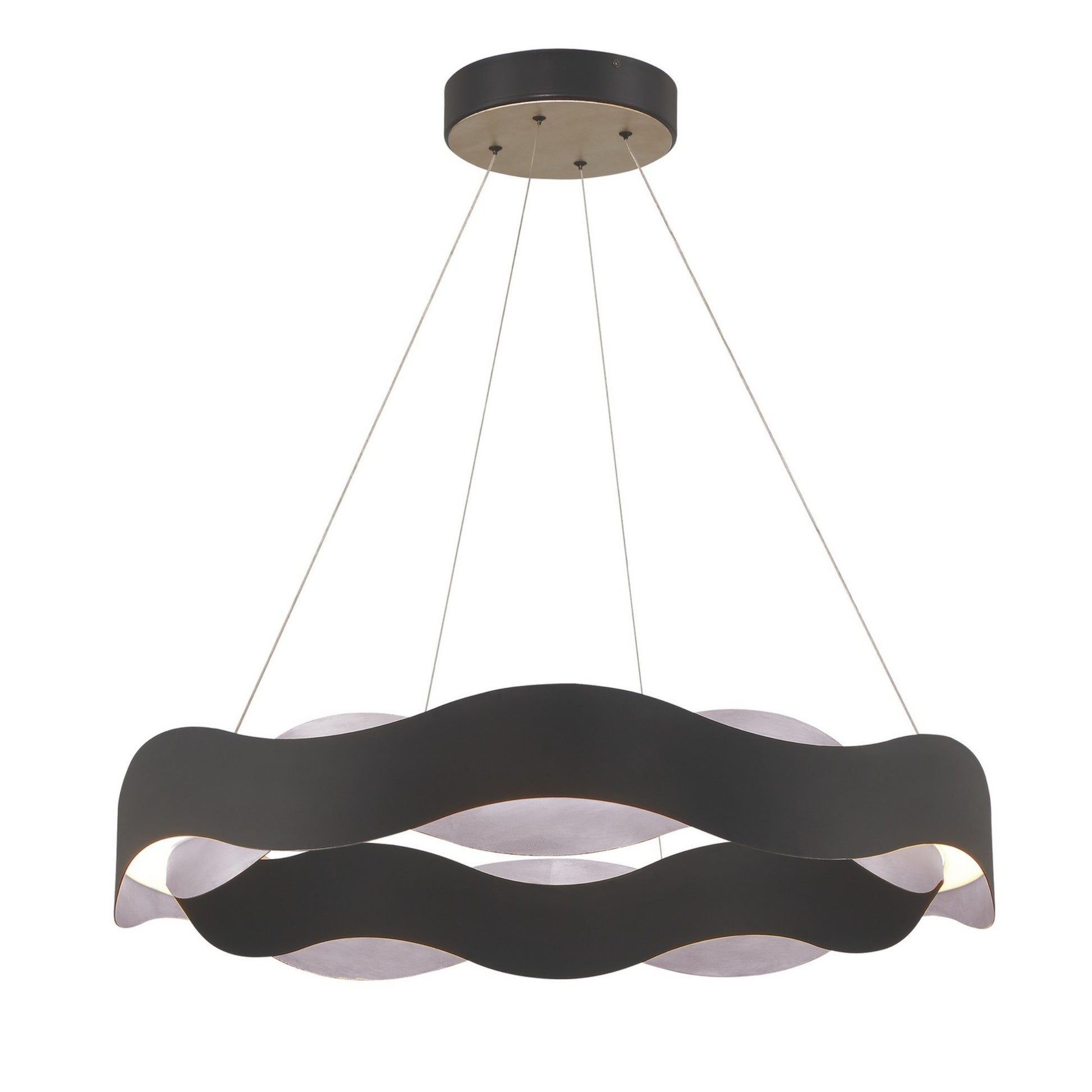 Vaughan 34" LED Chandelier, Silver & Black Finish - Bees Lighting